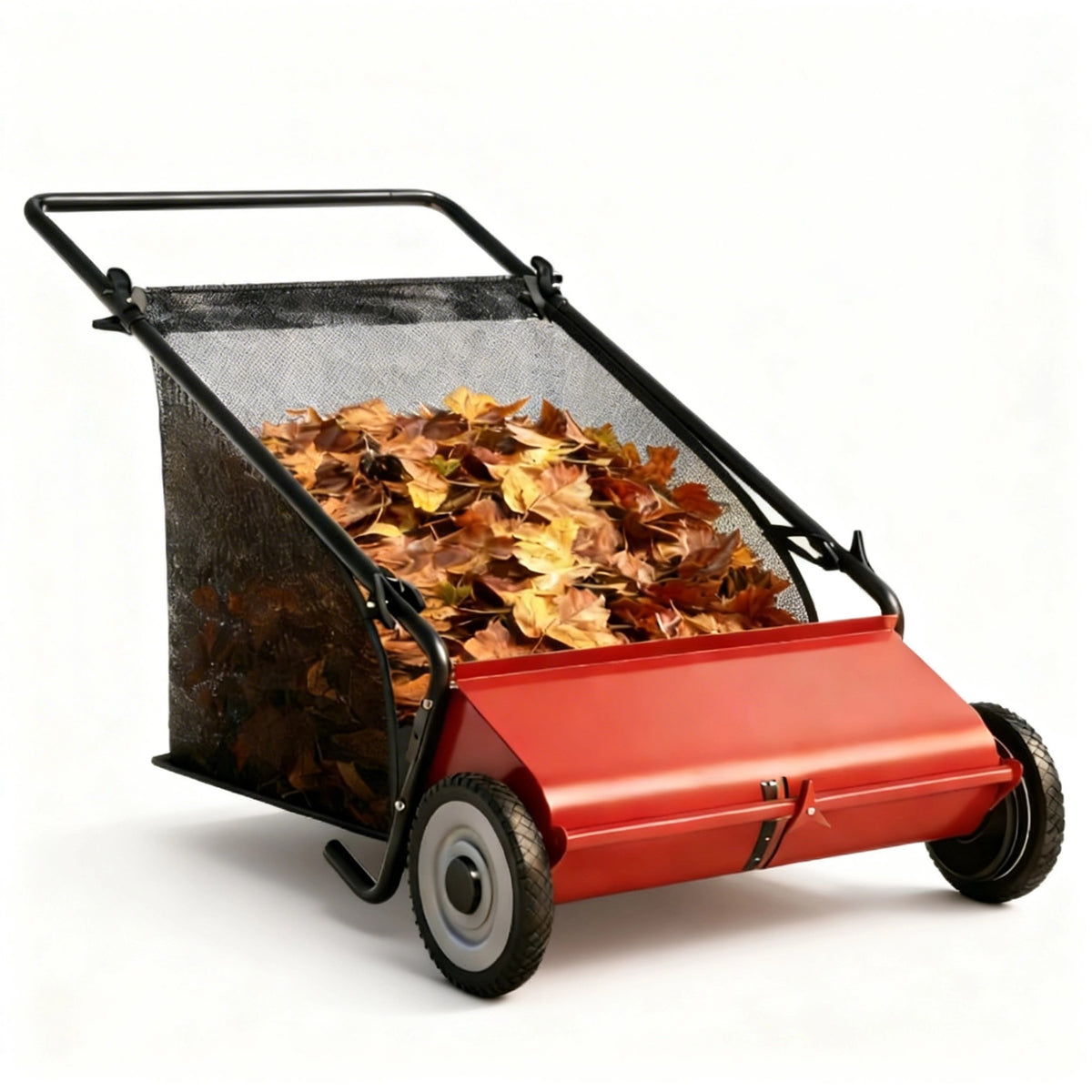 Riedhoff 26" Push Lawn Sweeper,4 Spinning Brushes, 7 Cu. Ft Capacity Collection Bag, Adjustable Height