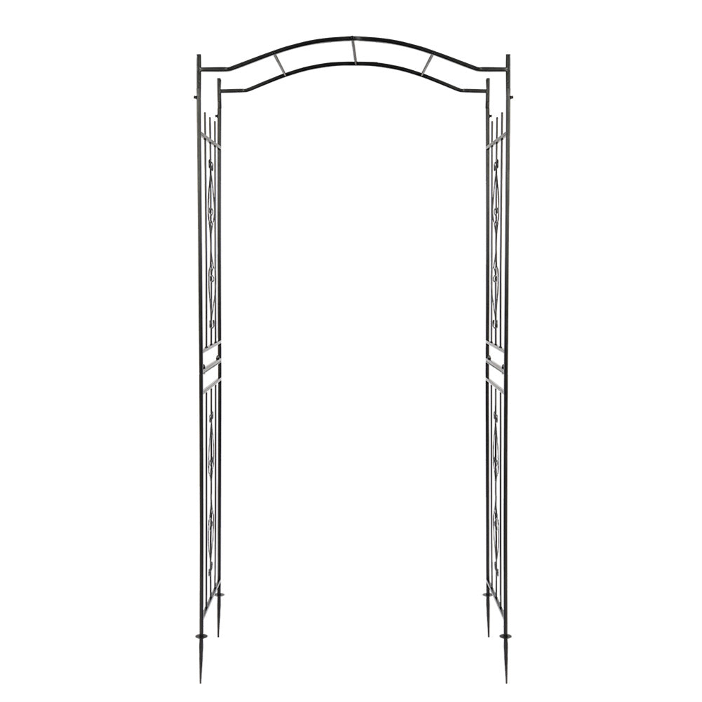 AMYOVE Iron Arch Rust-Resistant Plant Climbing Frame with Bridge Roof