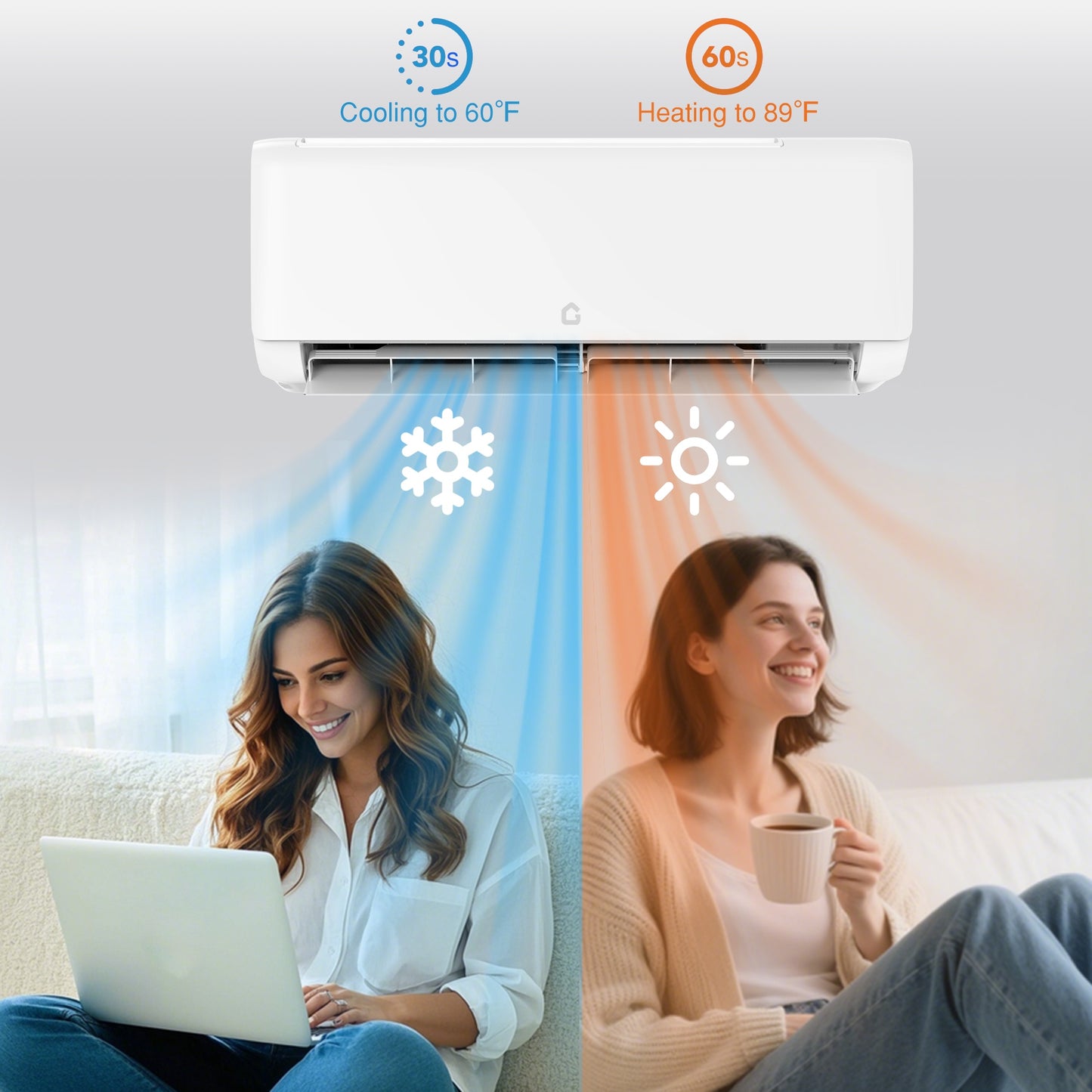 Riedhoff Mini-Split Air Conditioner & Heat Pump, 19 SEER 2, White