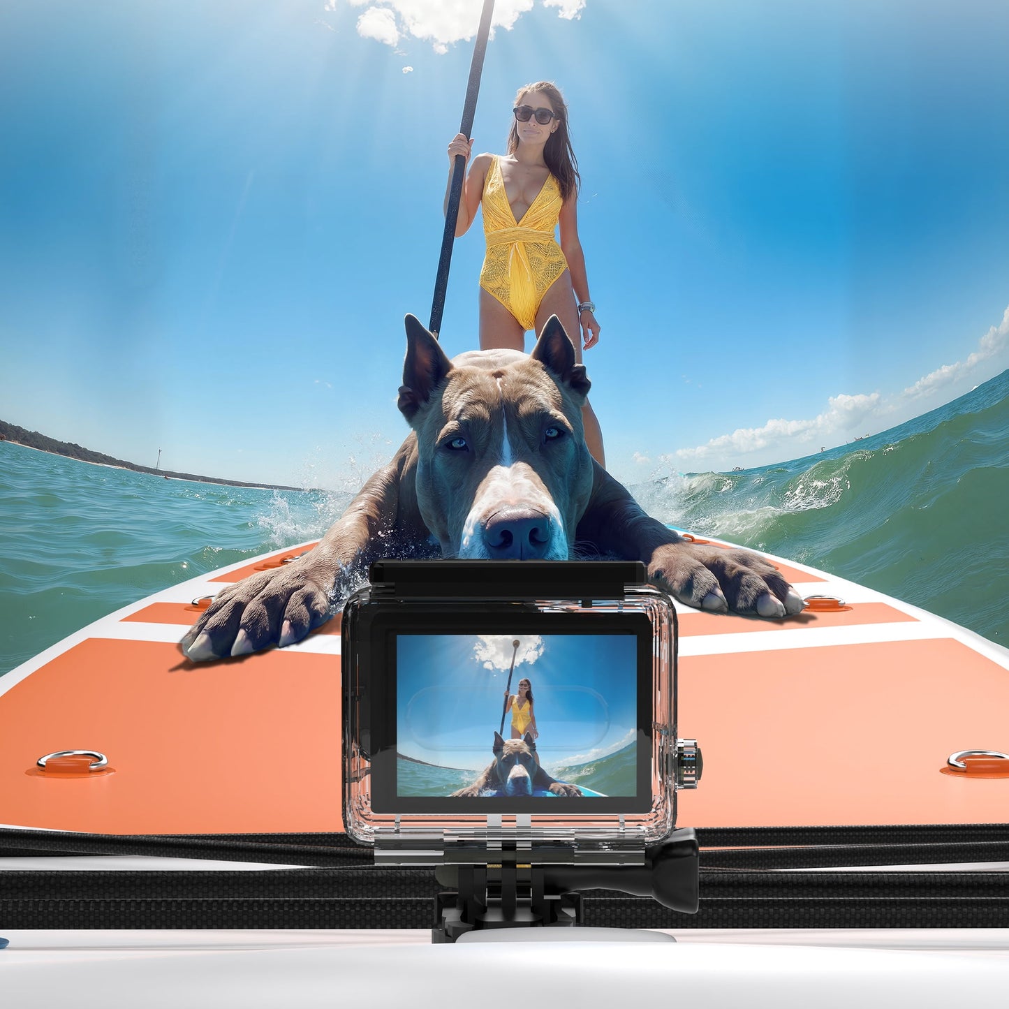 Garvee Inflatable Stand-up Paddle Board, Manual Pump, Camera Mount