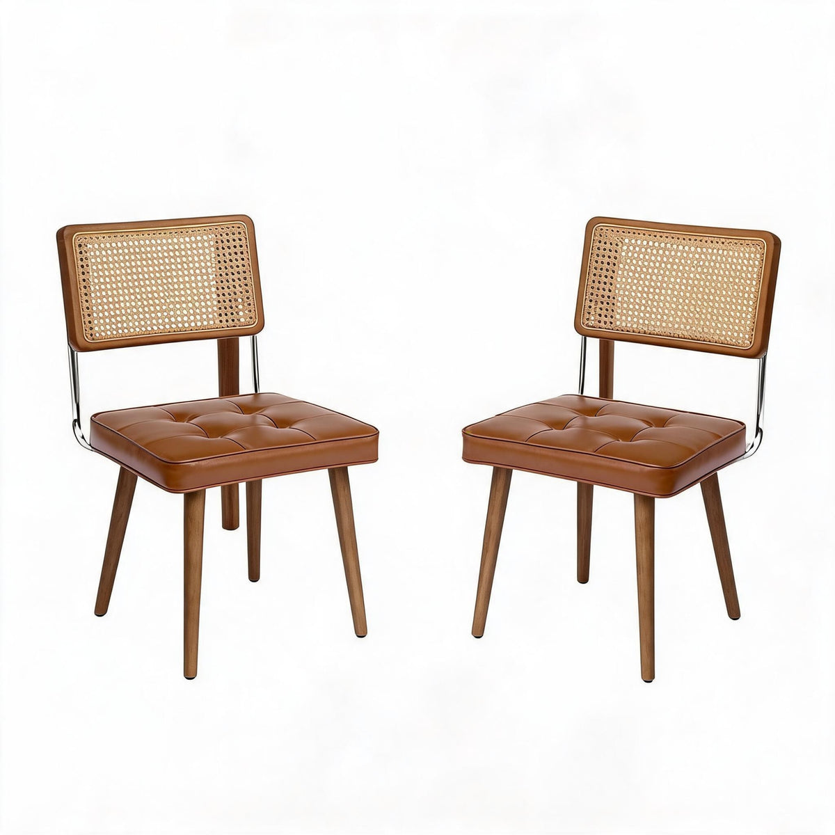 Riedhoff Rattan Dining Chairs, 22.4 x 18.5 x 31.7", Set of 2