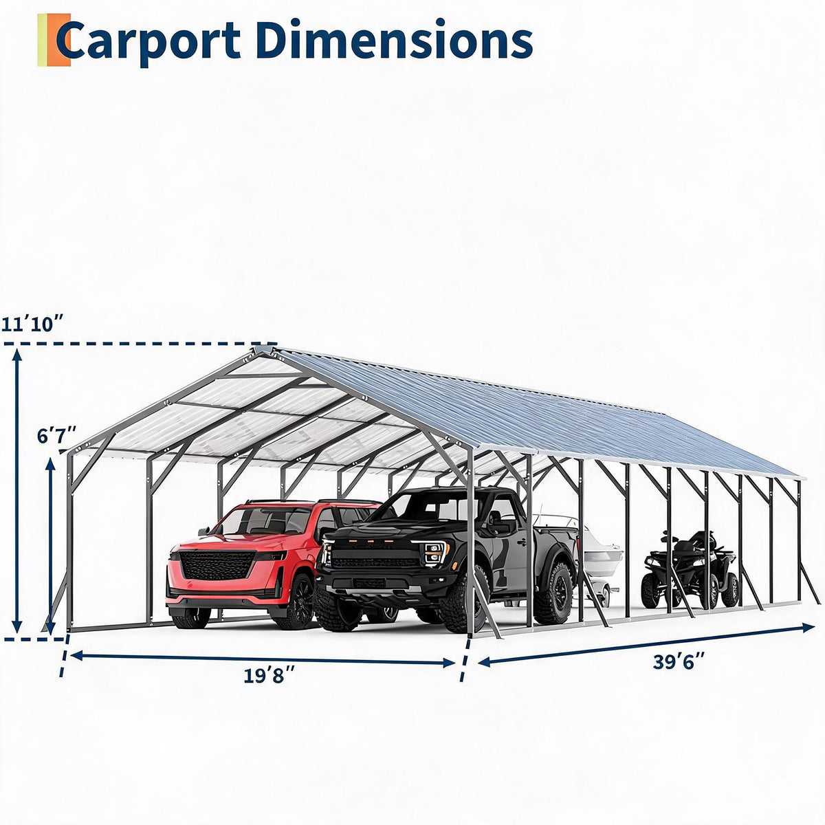 Garvee Metal Carport, Heavy-Duty
