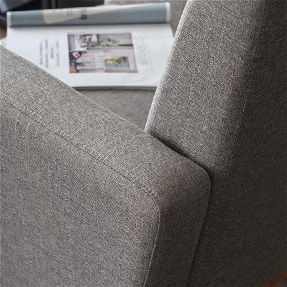 ALICIAN Rocking Chair Retro Lounge Chair Relax Chair with Cushion Light Grey