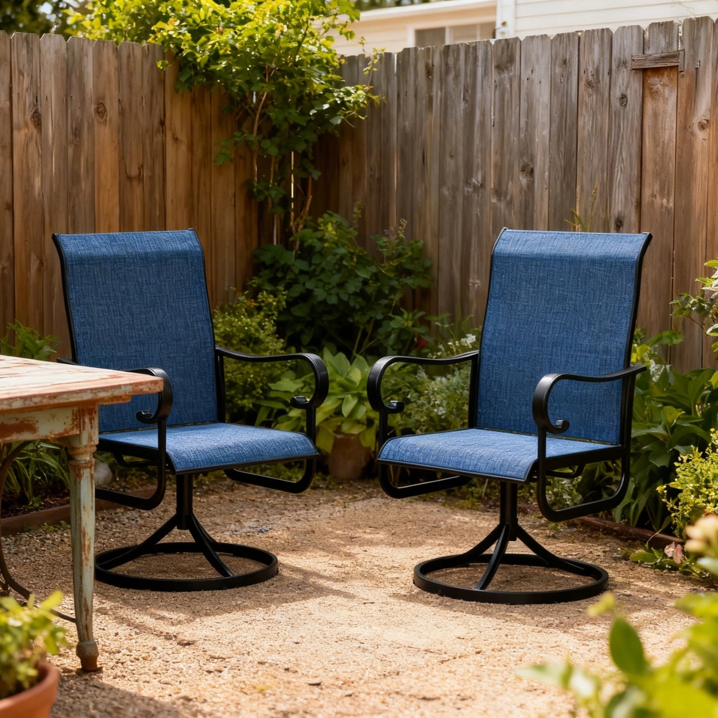 Riedhoff Patio Swivel Chairs Set of 2, with High Back, 23 x 20 x 40"