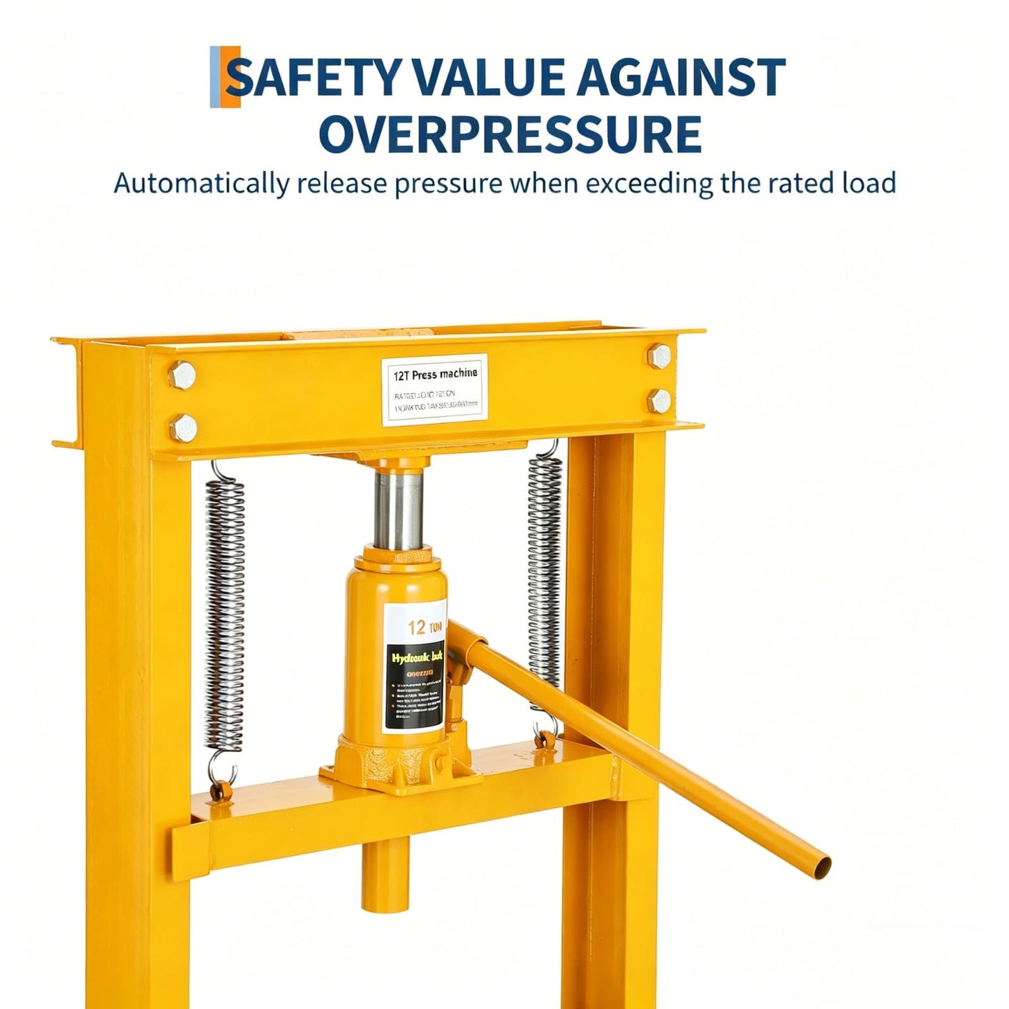 Garvee Hydraulic Shop Press, H-Frame Heavy Duty Steel, Yellow