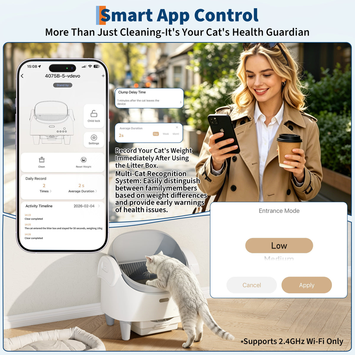 Riedhoff Self-Cleaning Automatic Odor-Control Litter Box, with Smart App Controlled