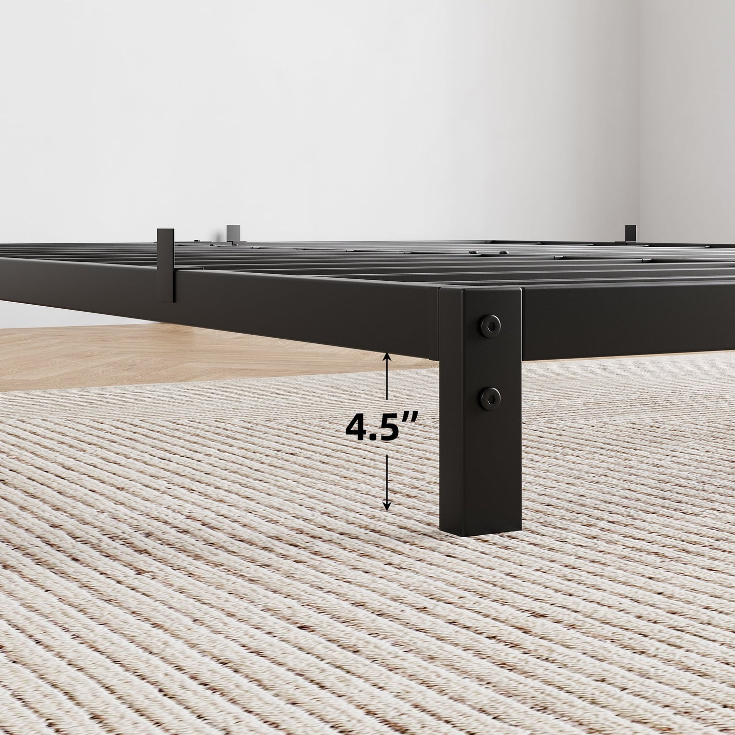 Garvee 6" Queen Size Bed Frame, Low Profile, Support Mattress Foundation, Black