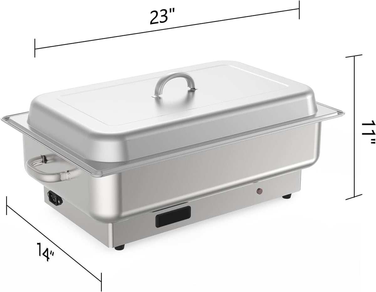 Garvee 9 QT Electric Chafing Dish with Lid, Silver