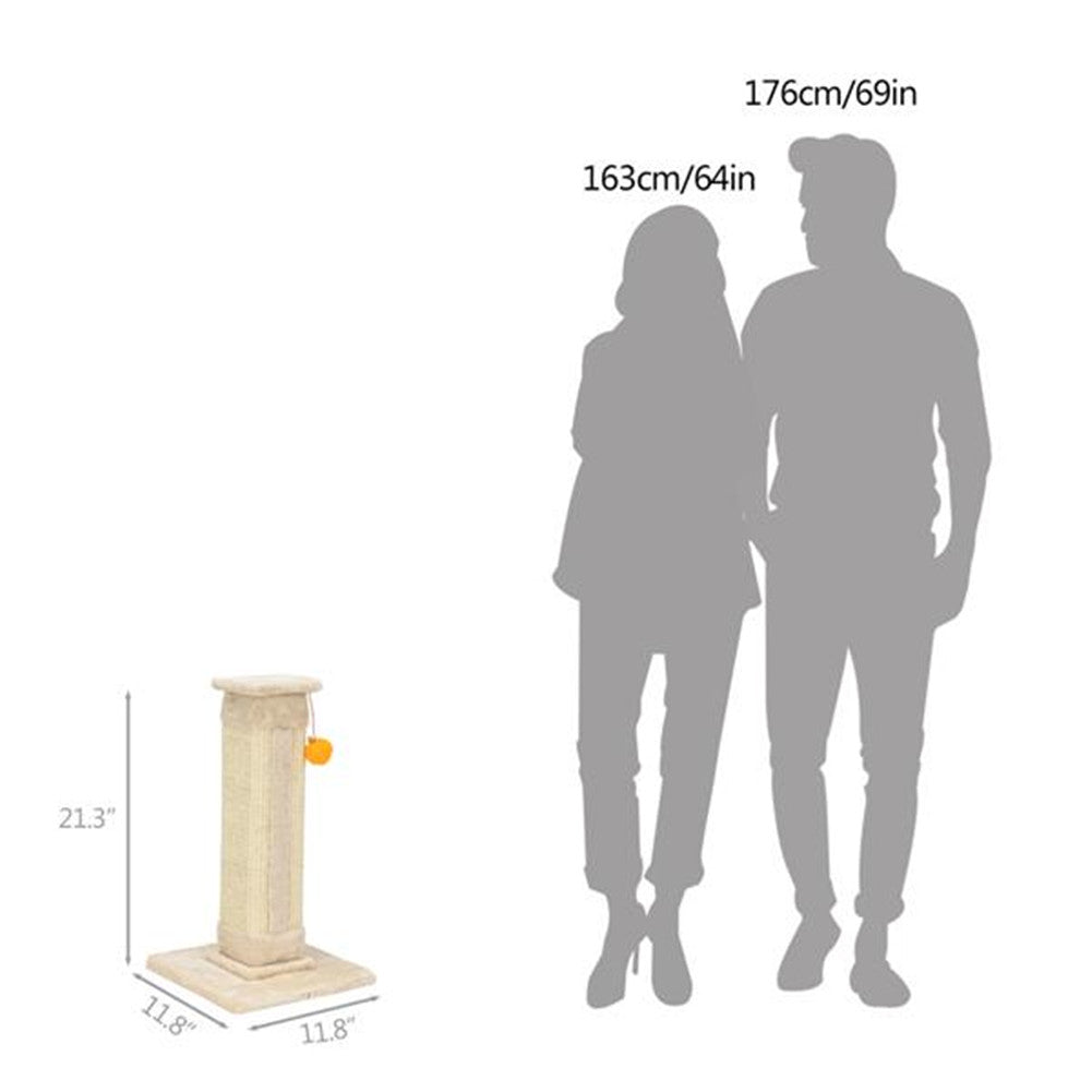 BEESCLOVER 21 inch  Cat Pet Climbing Frame with Ball Climbing Mount Beige