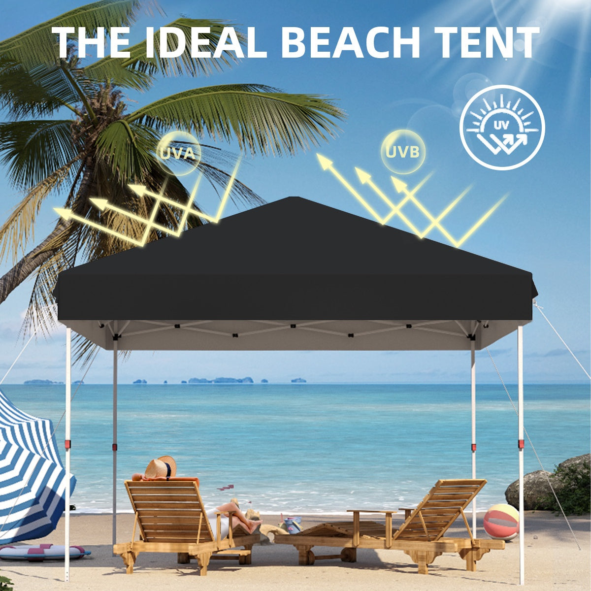 Garvee 10 x 10 Ft Pop-up Canopy, One Button Push Setup, Heavy Duty, Portable Roller Bag