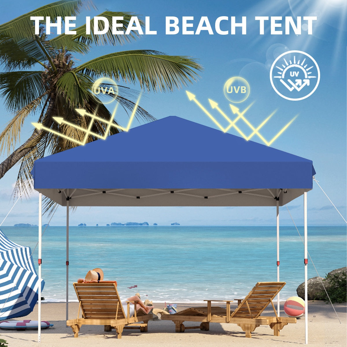 Garvee 10 x 10 Ft Pop-up Canopy, One Button Push Setup, Heavy Duty, Portable Roller Bag
