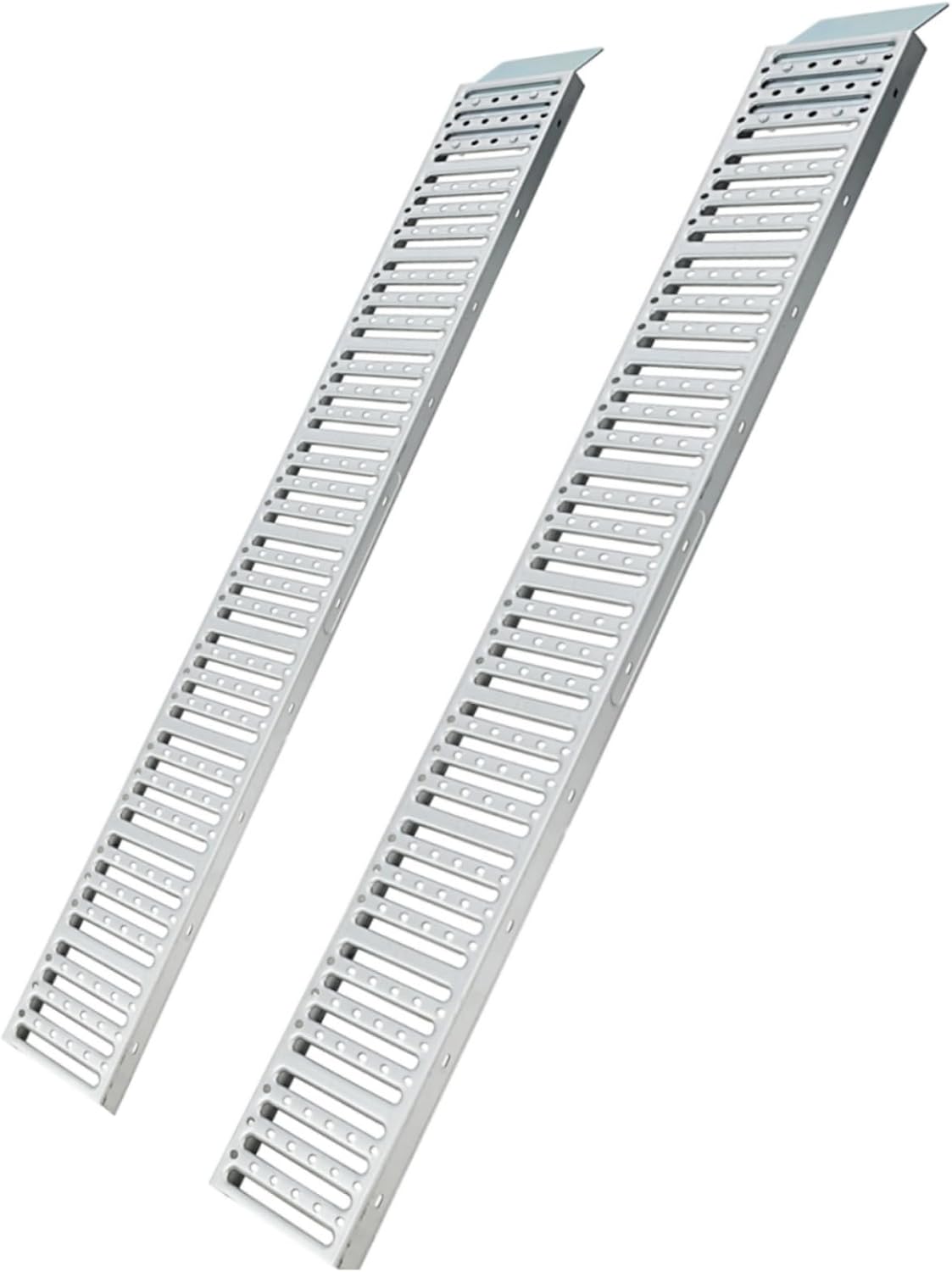 Riedhoff ATV Metal Ramp Set of 2, 72 inch x 9 inch, Max Capacity 1000 lbs, Silver