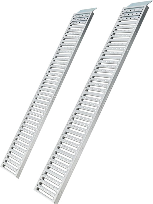 Riedhoff ATV Metal Ramp Set of 2, 72 inch x 9 inch, Max Capacity 1000 lbs, Silver