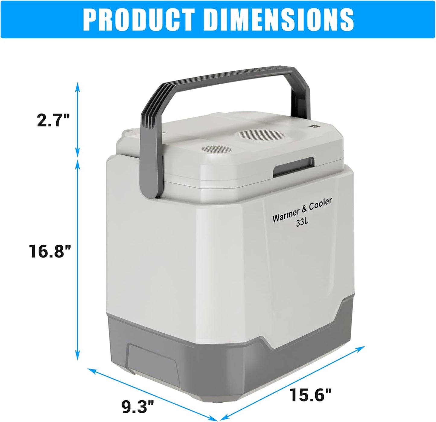 Riedhoff Car Refrigerator, Cooler & Warmer 35 Quart/33 L, 12V/110V AC Plug in