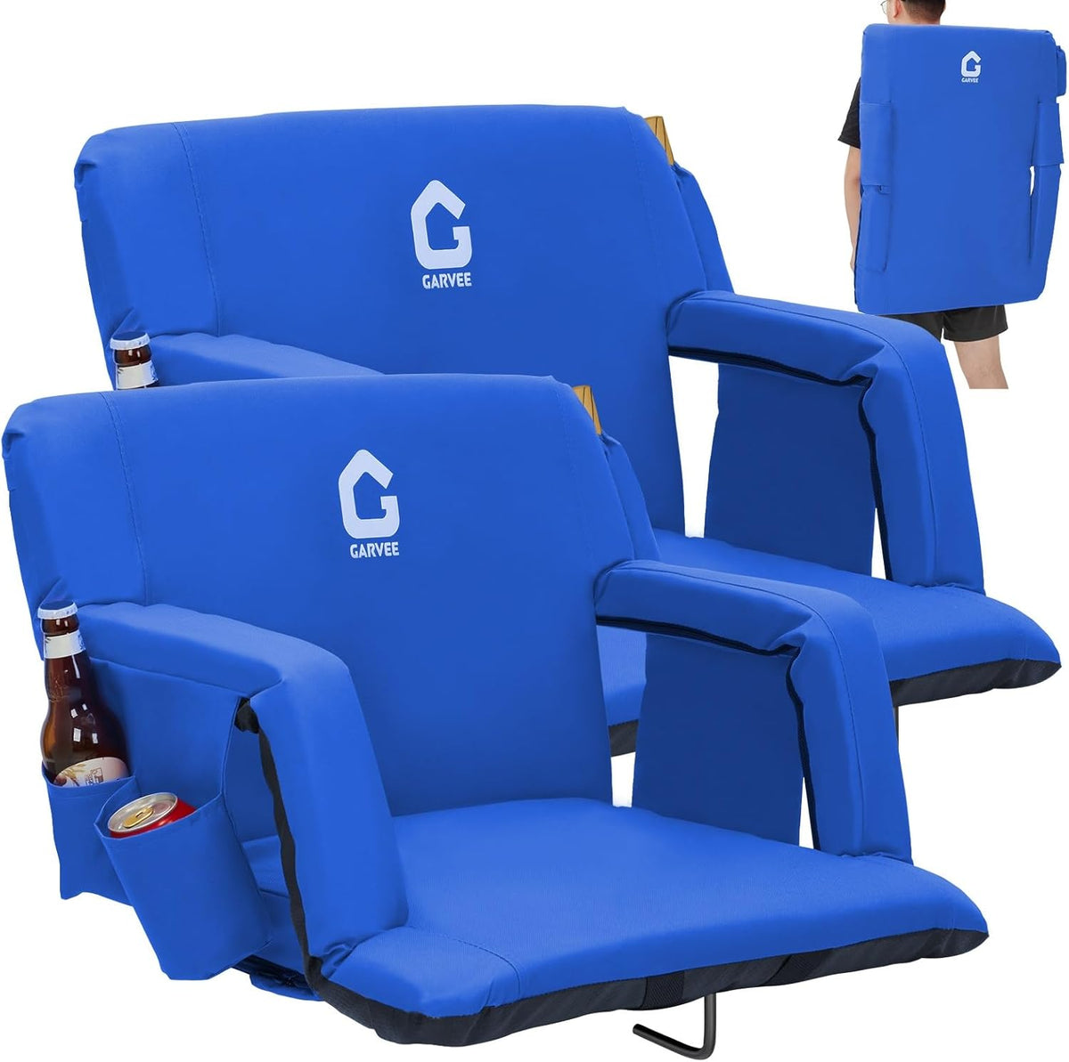 Riedhoff 6 Position Adjustable Stadium Bleacher Seats, 2 Count