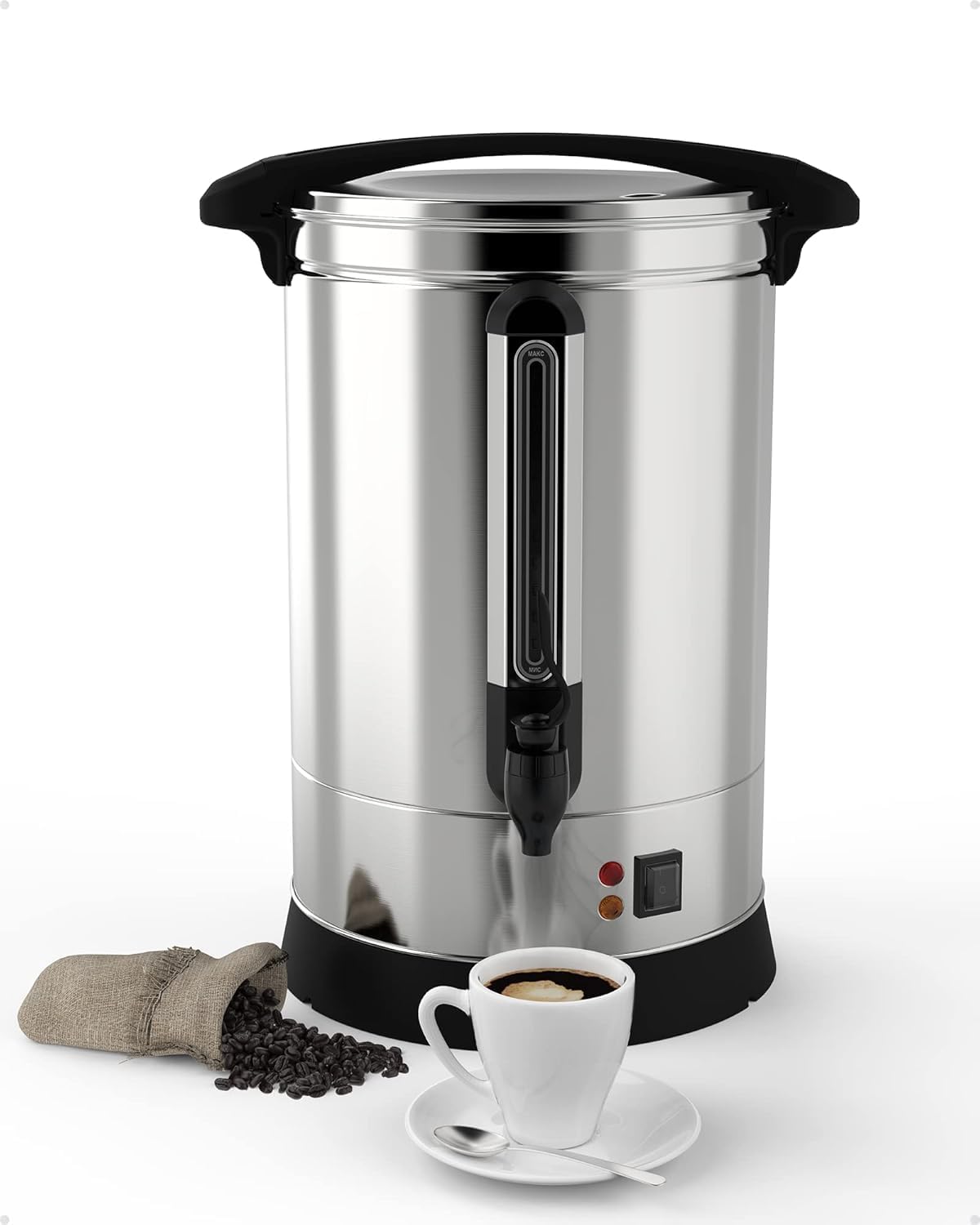 Garvee Coffee Urn, Stainless Steel Hot Water Dispenser, Silver