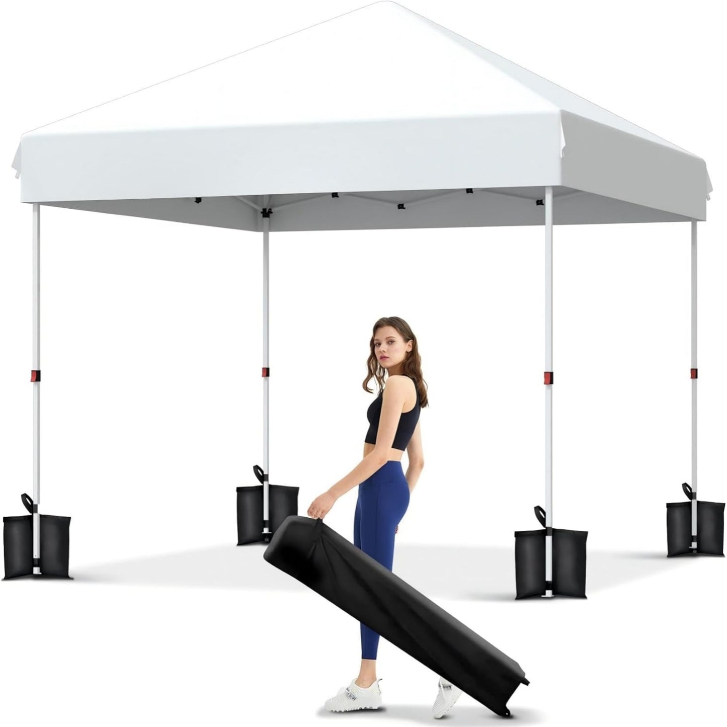 Garvee 10 x 10 Ft Pop-up Canopy, One Button Push Setup, Heavy Duty, Portable Roller Bag