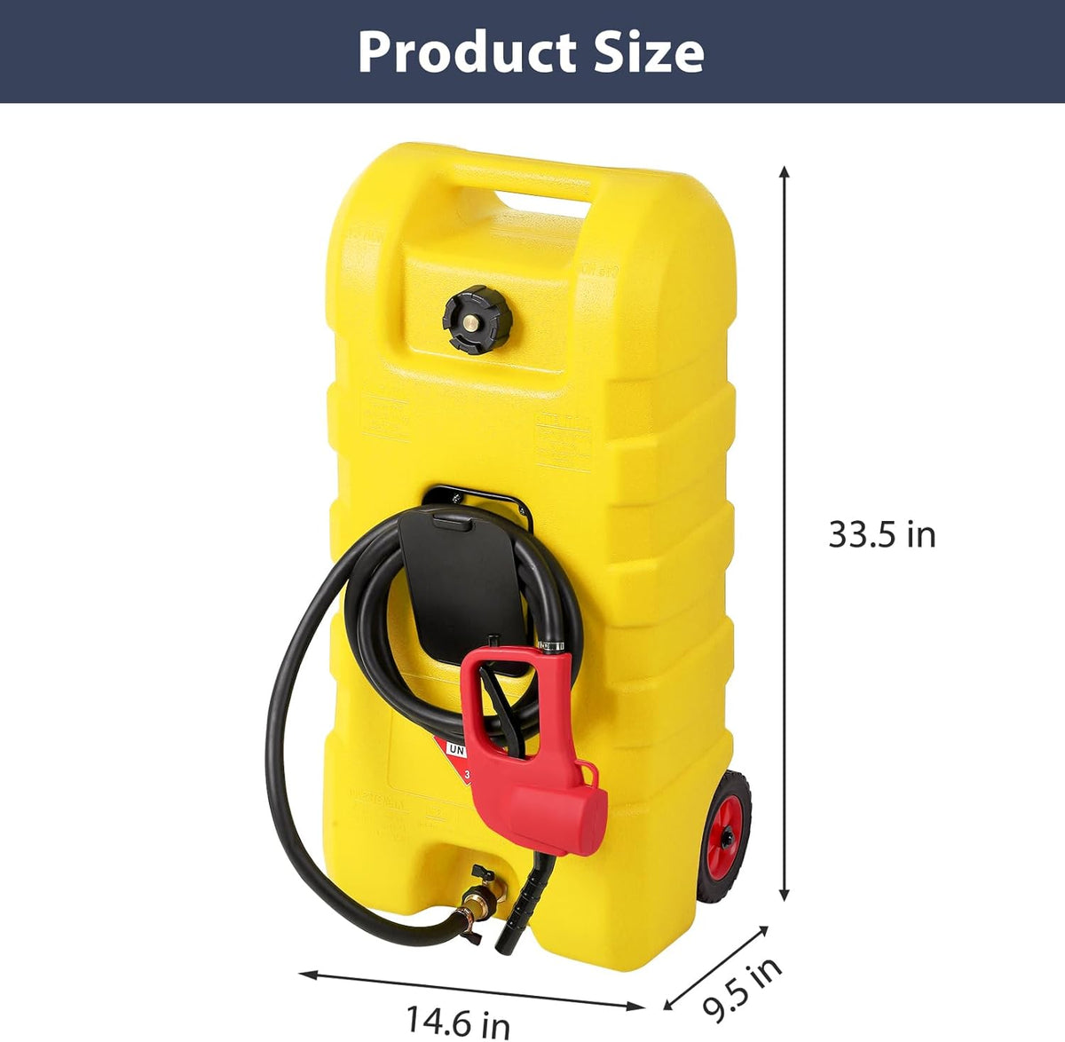 Riedhoff 15.06 Gallon Portable Gas Can, Fluid Transfer Siphon Pump & 10' Delivery Hose