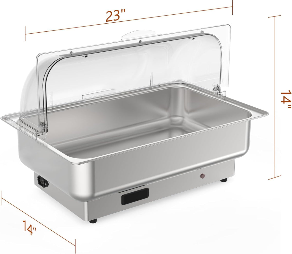 Garvee 9 QT Electric Chafing Dish with Lid, Silver
