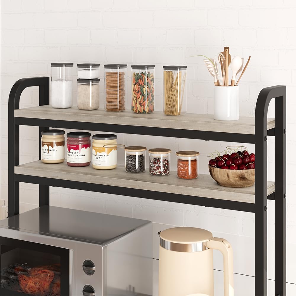 Garvee Kitchen Baker Rack with 2 Power Outlets, 6 Tier Storage Shelf, 35.4 x 15.7 x 59.1"