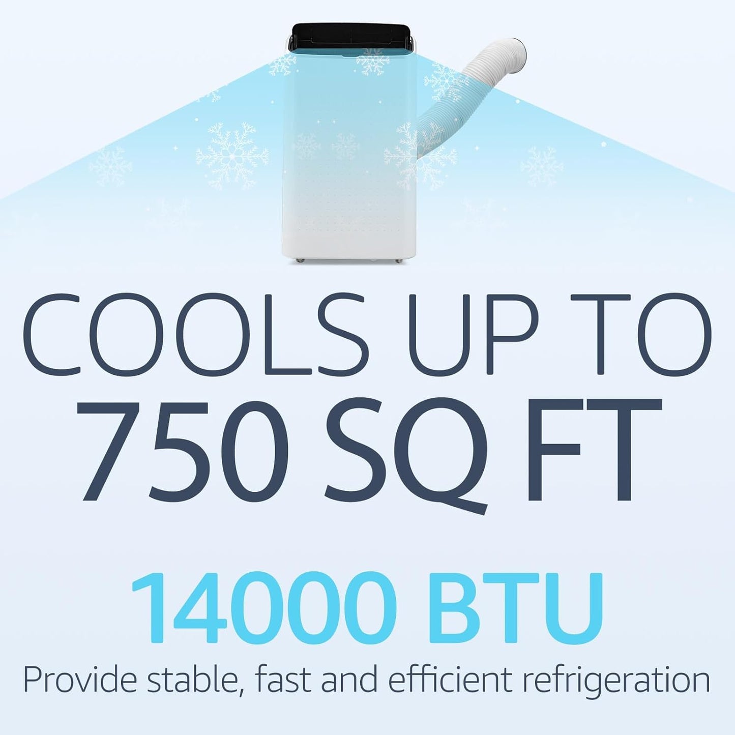 Goldensoil 14000 BTU Portable Air Conditioners Cool up to 750 Sq.ft, 4 Modes with Large LED Display