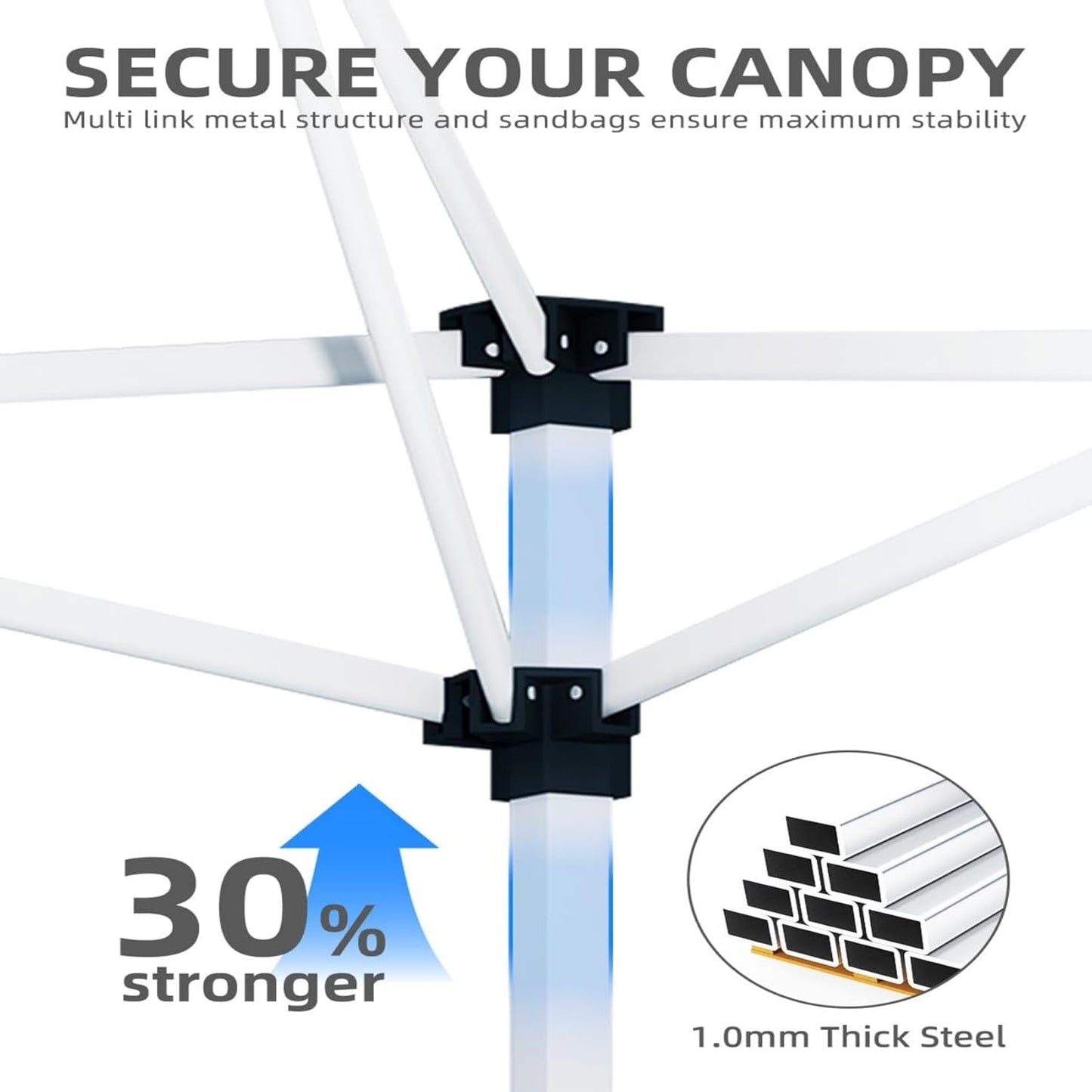 Garvee 10 x 10 Ft Pop-up Canopy, One Button Push Setup, Heavy Duty, Portable Roller Bag