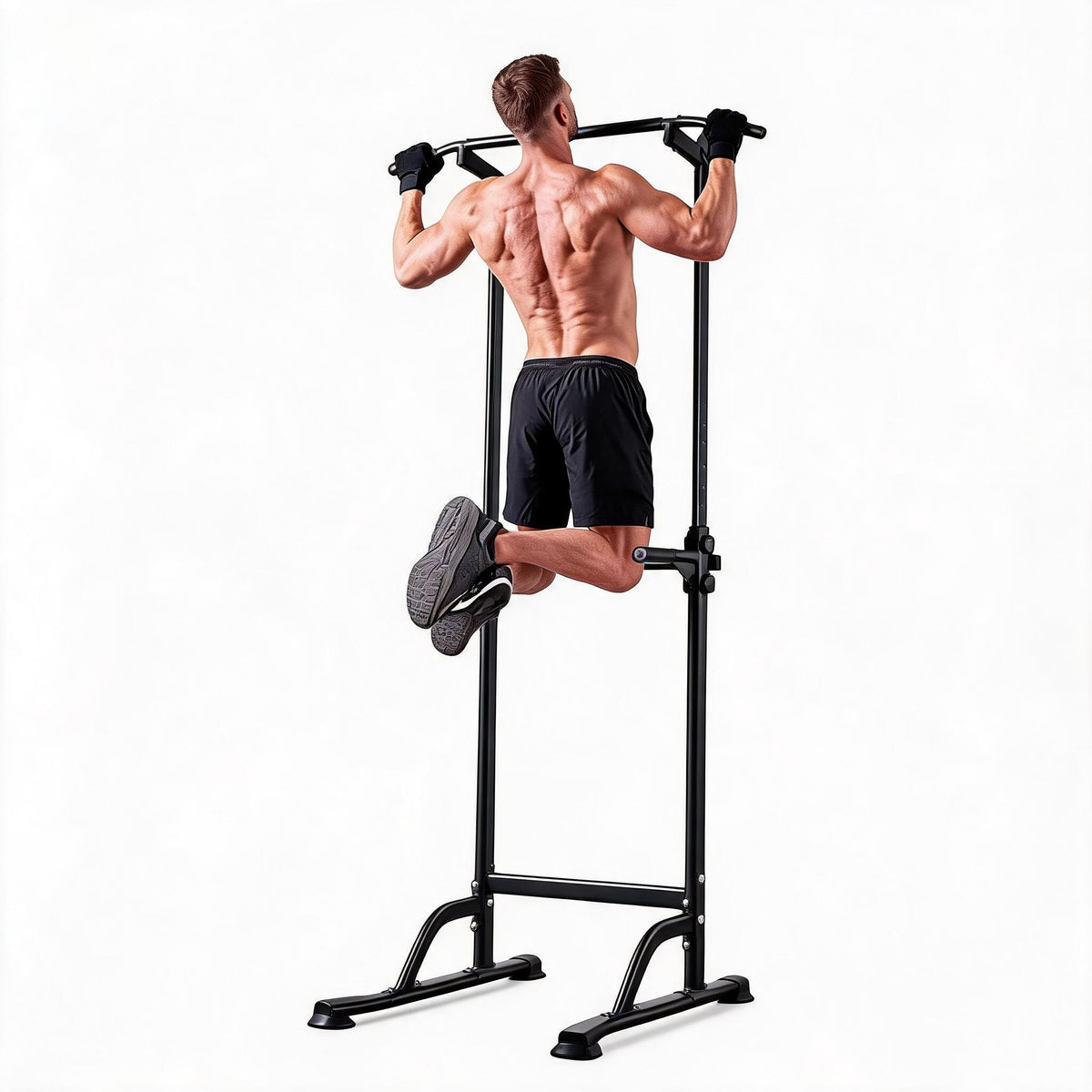 Riedhoff Power Tower Workout Station, Adjustable Pull Up Bar with Dip Bars, 10 Height Levels
