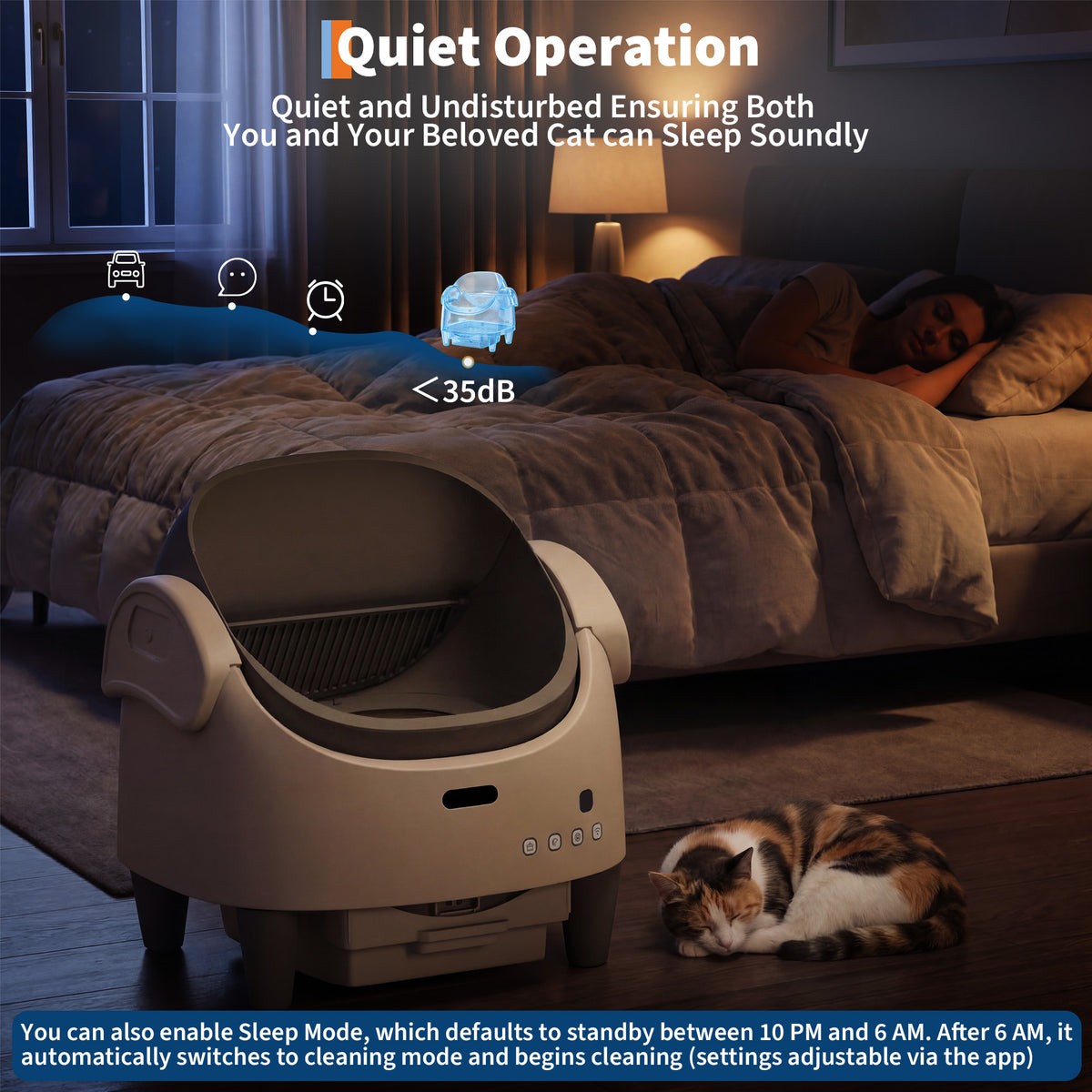 Riedhoff Self-Cleaning Automatic Odor-Control Litter Box, with Smart App Controlled