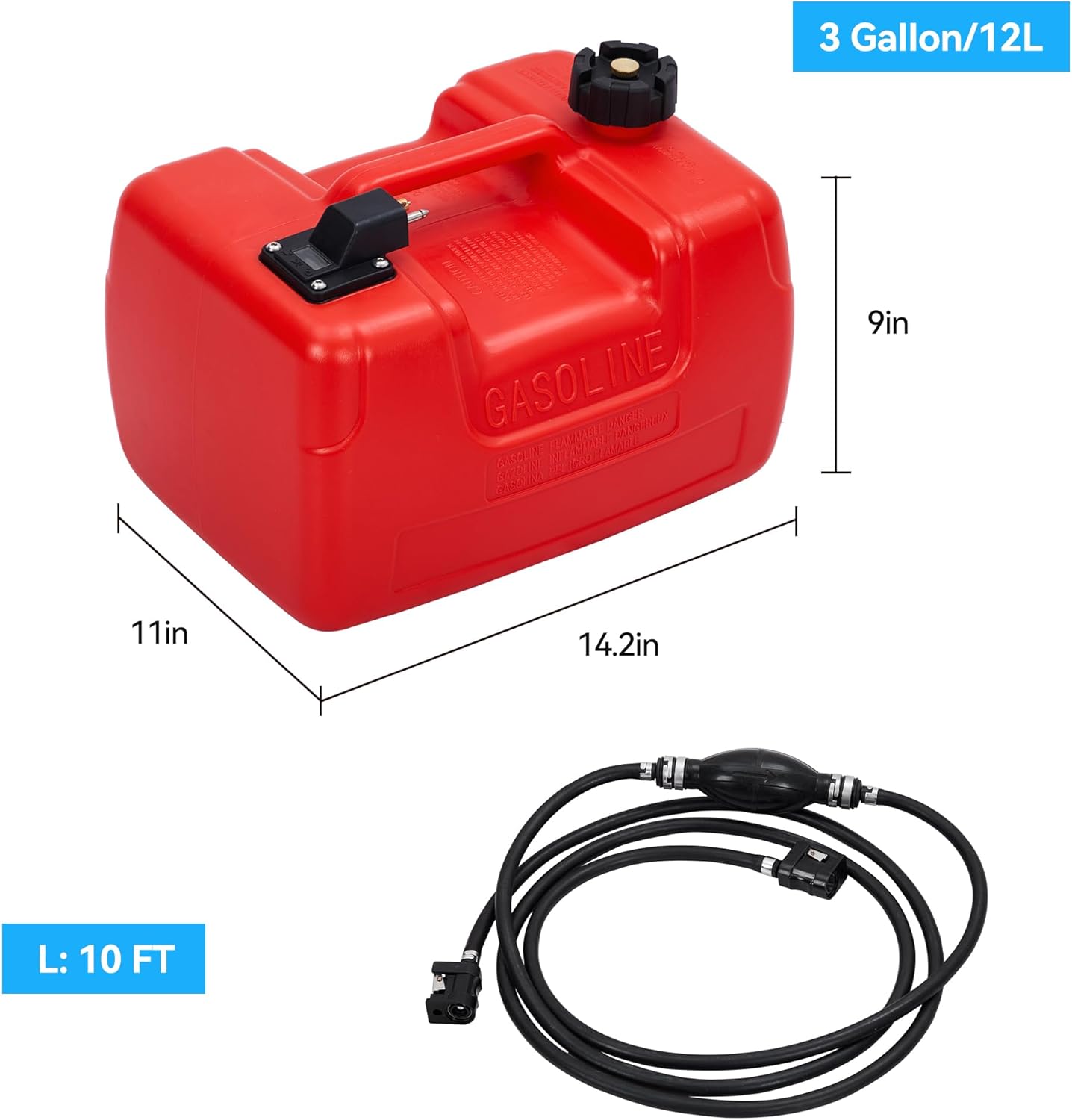 Riedhoff Marine Tank, with Line and Hand Pump, Red