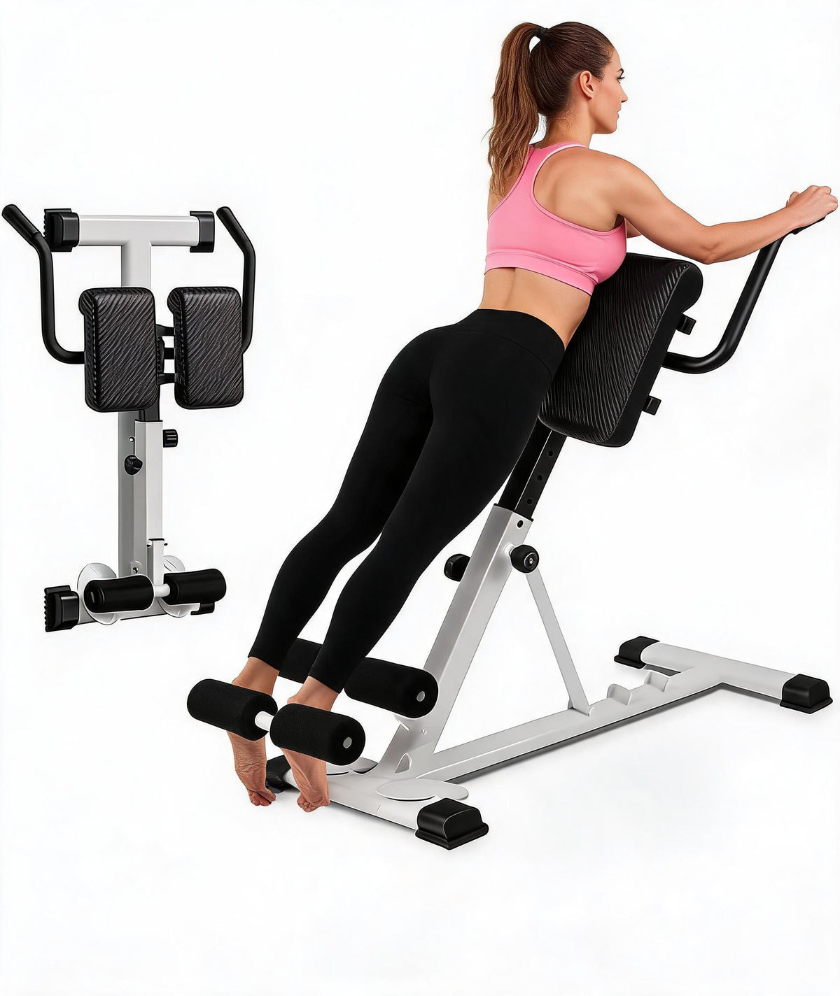 Riedhoff Roman Chair, Adjustable Hyperextension Bench, 25" to 37" Adjustable Height, 330 lbs