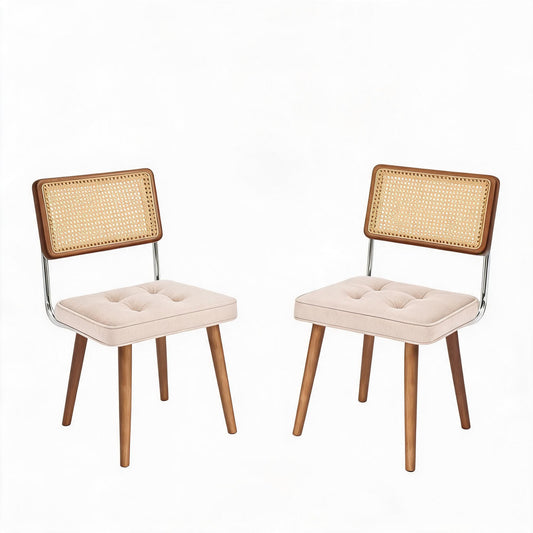 Riedhoff Rattan Dining Chairs, 22.4 x 18.5 x 31.7", Set of 2