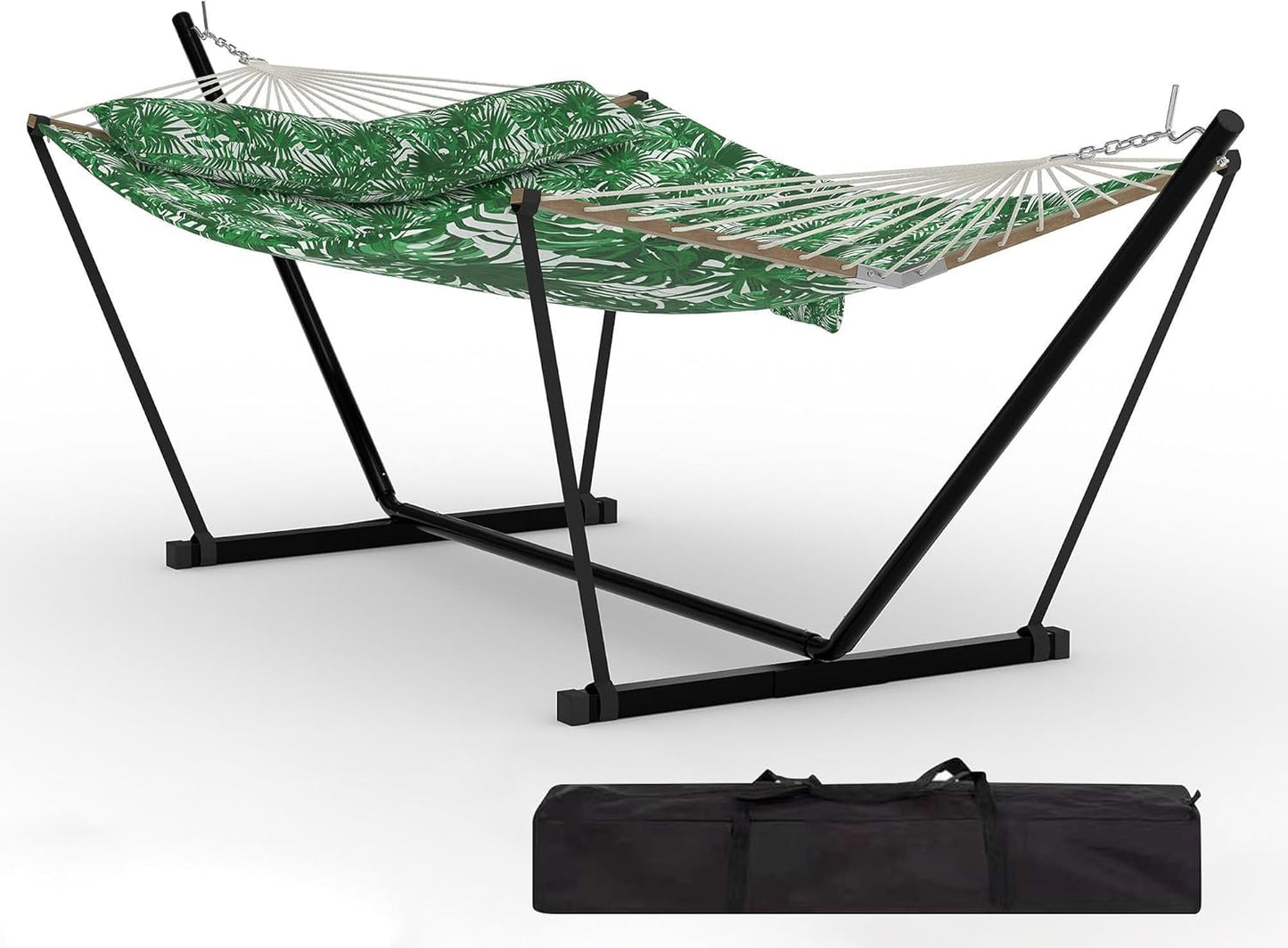 Garvee Double Hammock with Stand, Heavy Duty with Balance Rope