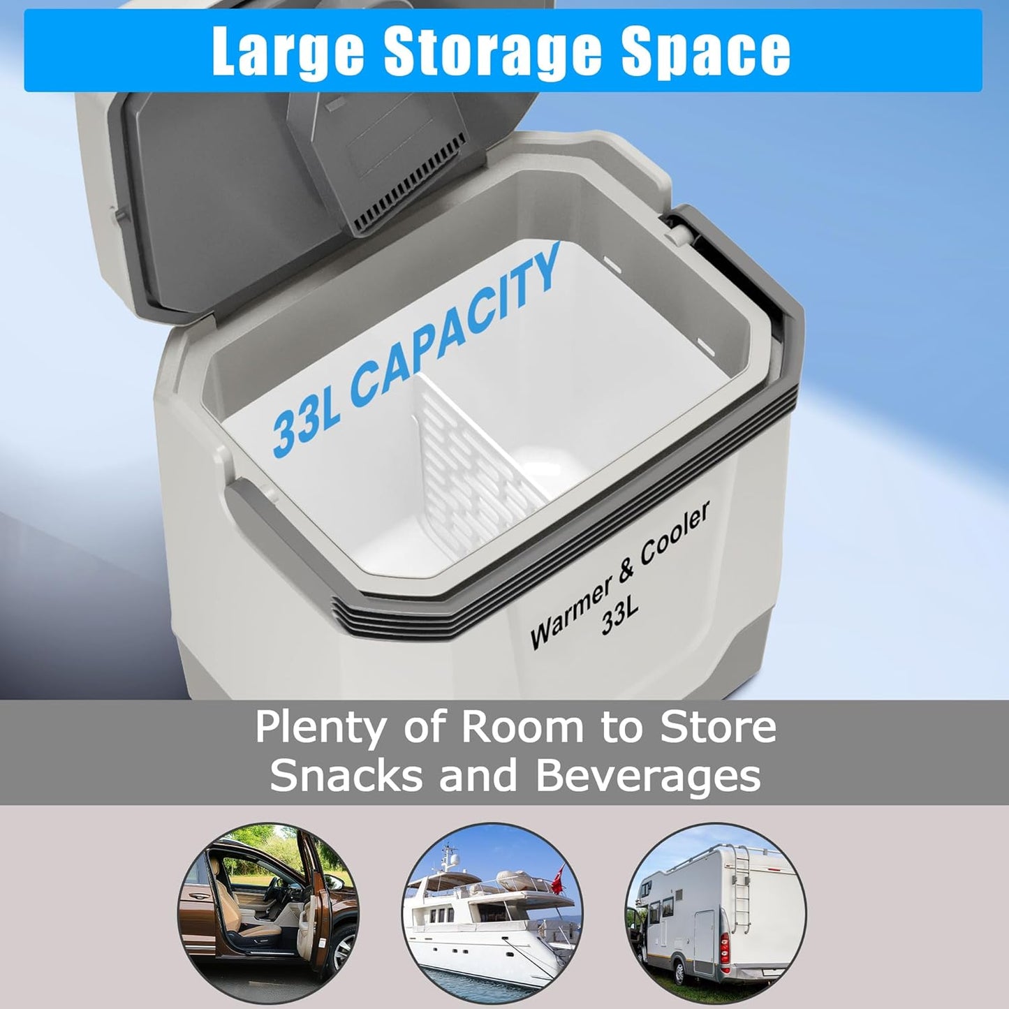 Riedhoff Car Refrigerator, Cooler & Warmer 35 Quart/33 L, 12V/110V AC Plug in