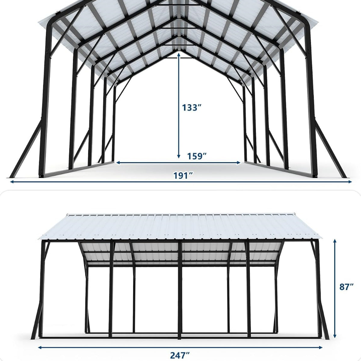 Garvee Metal Carport, Heavy-Duty