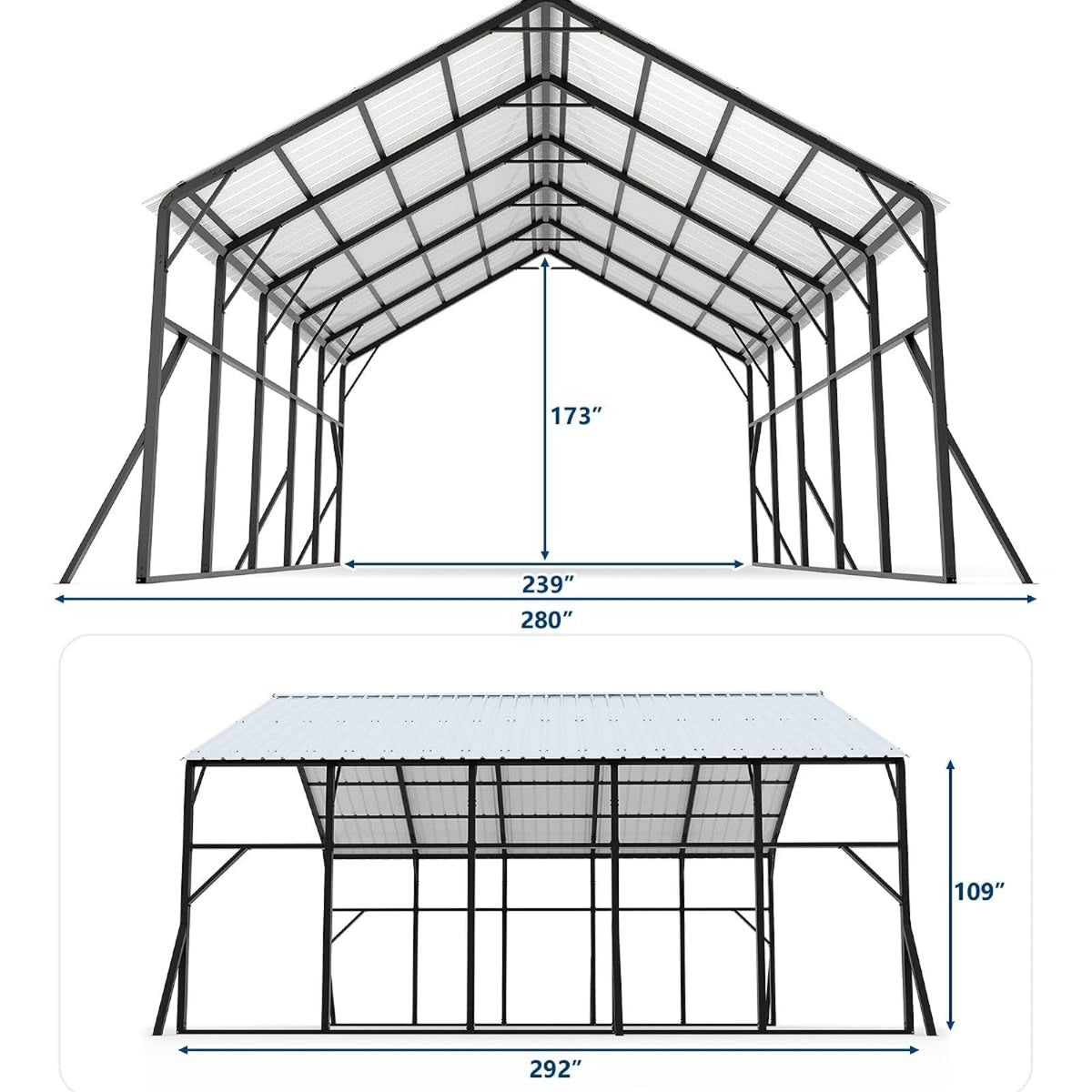 Garvee Metal Carport, Heavy-Duty