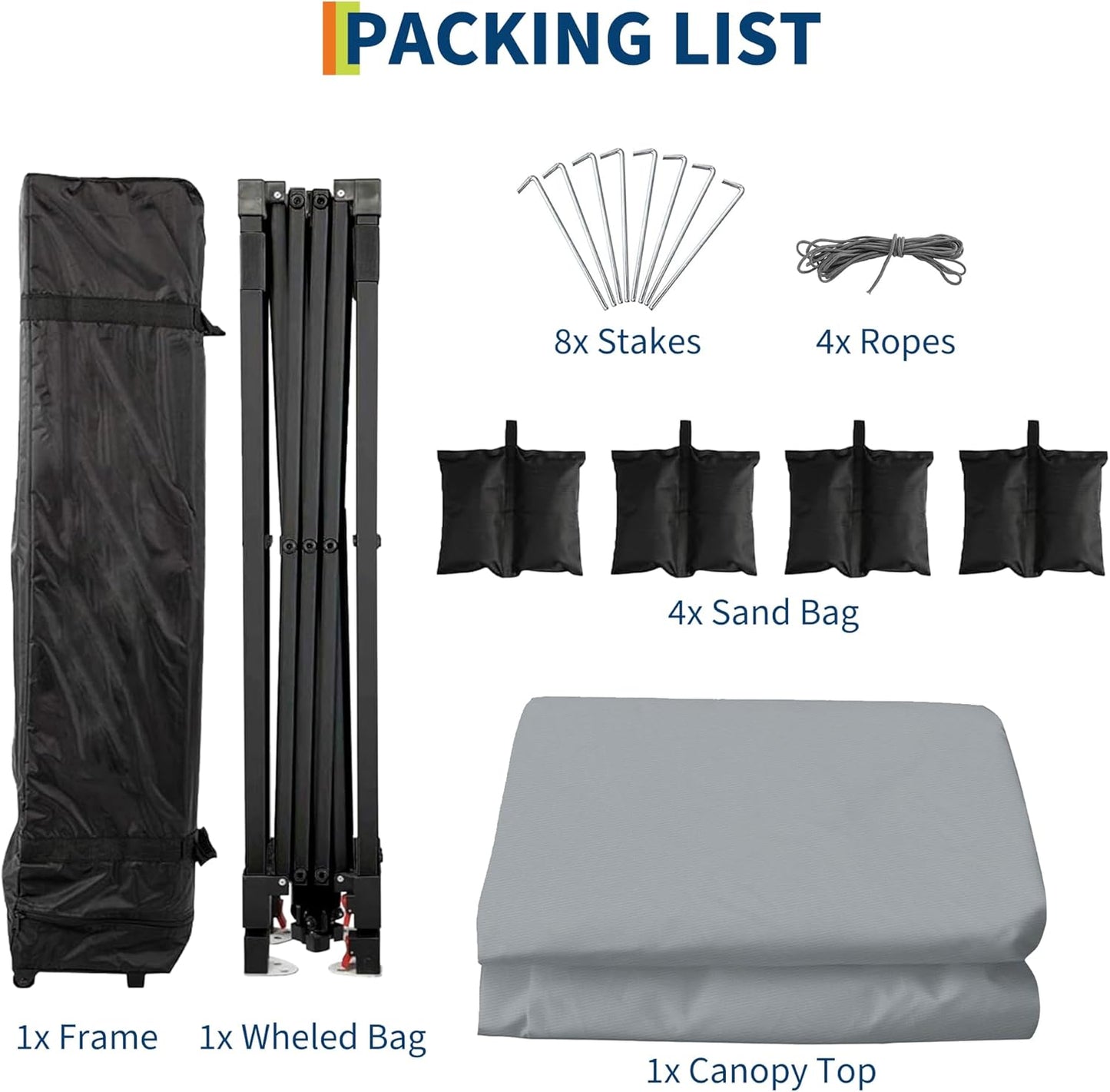 Garvee 10 x 10 Ft Pop-up Canopy, One Button Push Setup, Heavy Duty, Portable Roller Bag