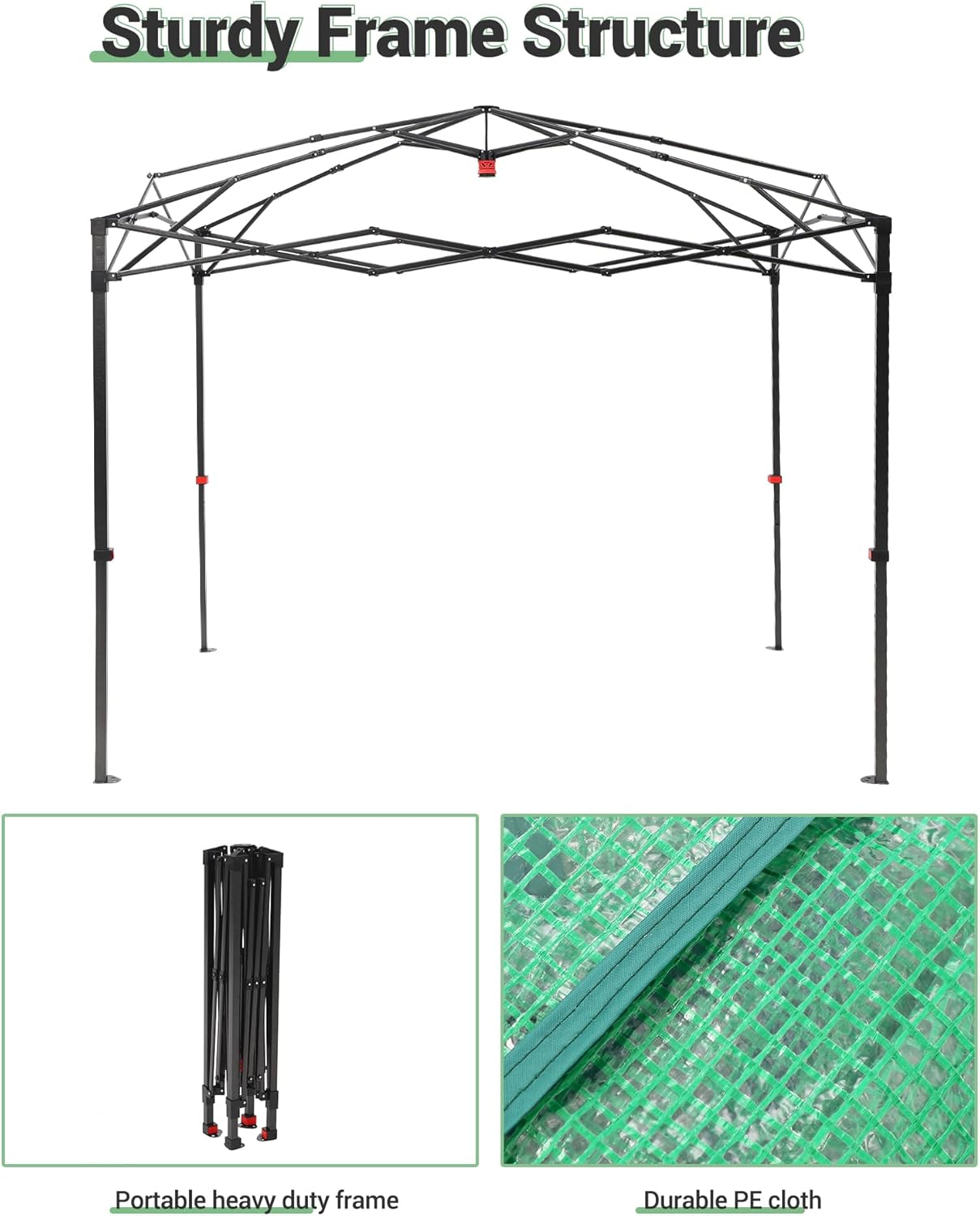 Riedhoff Portable Walk-in Greenhouse, Pop-up , Zippered Doors & Windows, Green