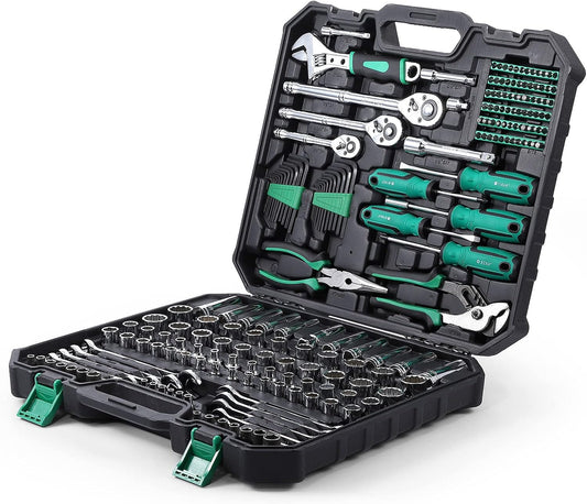 Riedhoff 213 Pieces Socket Wrench Set, with Storage Case, Multi-color