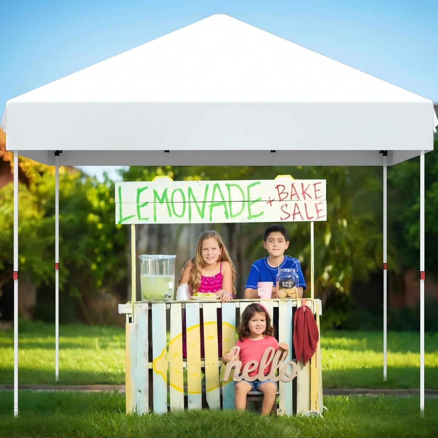 Garvee 10 x 10 Ft Pop-up Canopy, One Button Push Setup, Heavy Duty, Portable Roller Bag