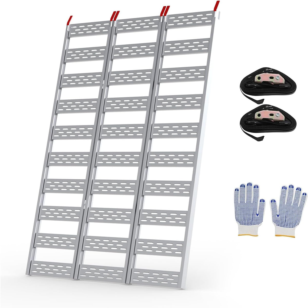 Riedhoff Tri-Fold Ramps, Atv Pickup Truck Ramps, 76" x 50", Silver