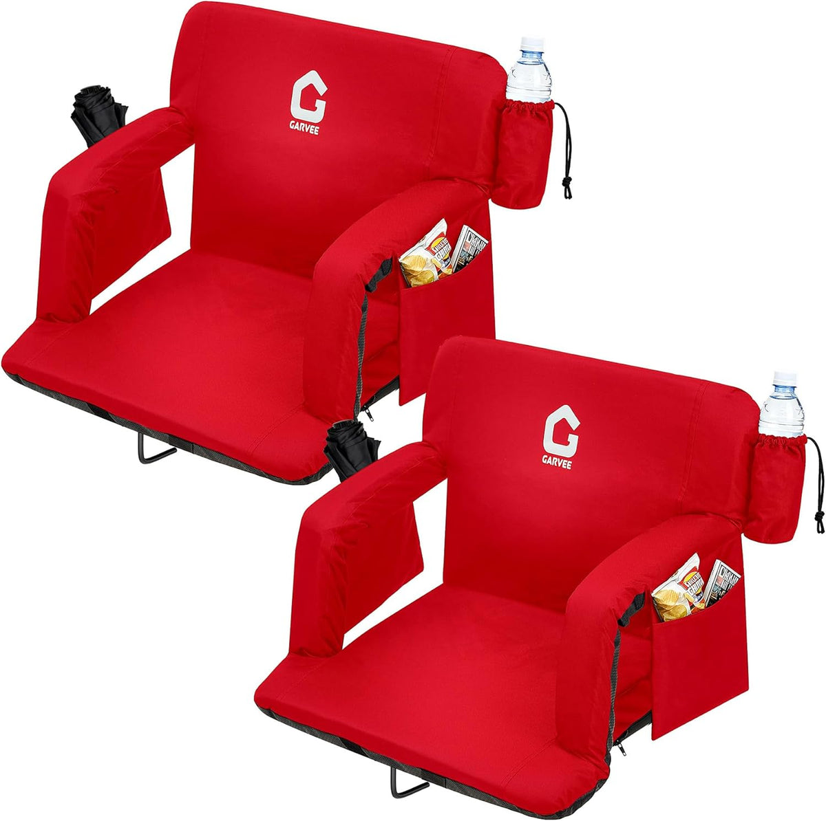 Riedhoff 6 Position Adjustable Stadium Bleacher Seats, 2 Count