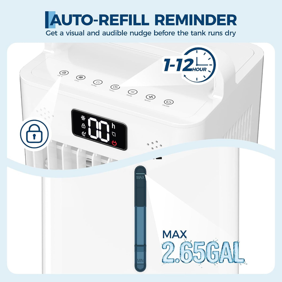 Riedhoff 45 Watt Evaporative Air Cooler FK2408Y, 6-Speed, White
