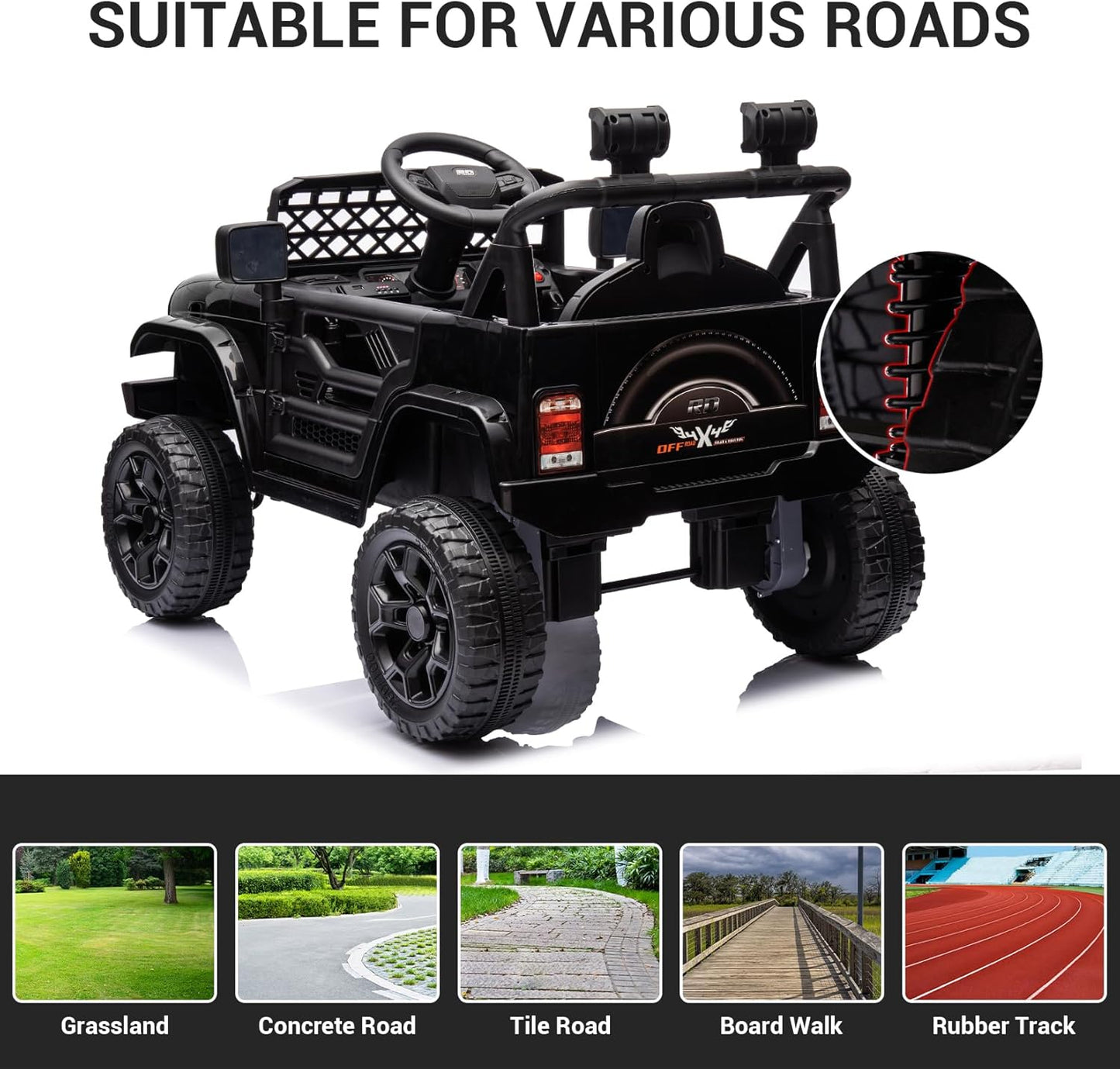 Garvee Kids Ride On Truck Car TR2311 with Remote Controller, LED Lights & Music, Age 3+