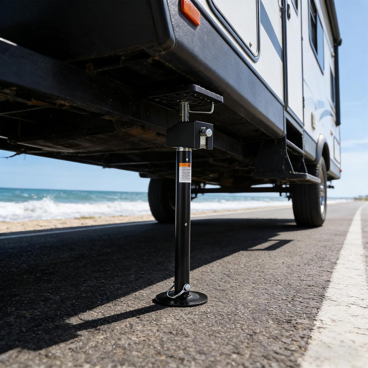 Riedhoff 20" to 49" Steel RV Stabilizers, Adjustable Height, Flat Top Support Block, 5.9" x 5.9" x 49"