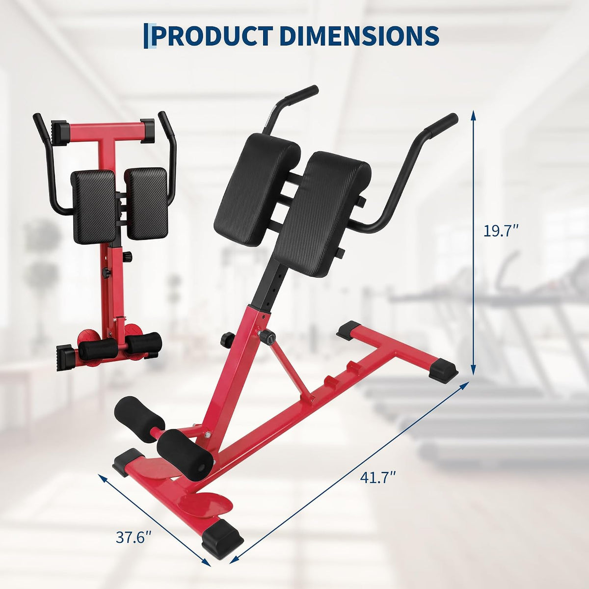 Riedhoff Roman Chair, Adjustable Hyperextension Bench, 25" to 37" Adjustable Height, 330 lbs