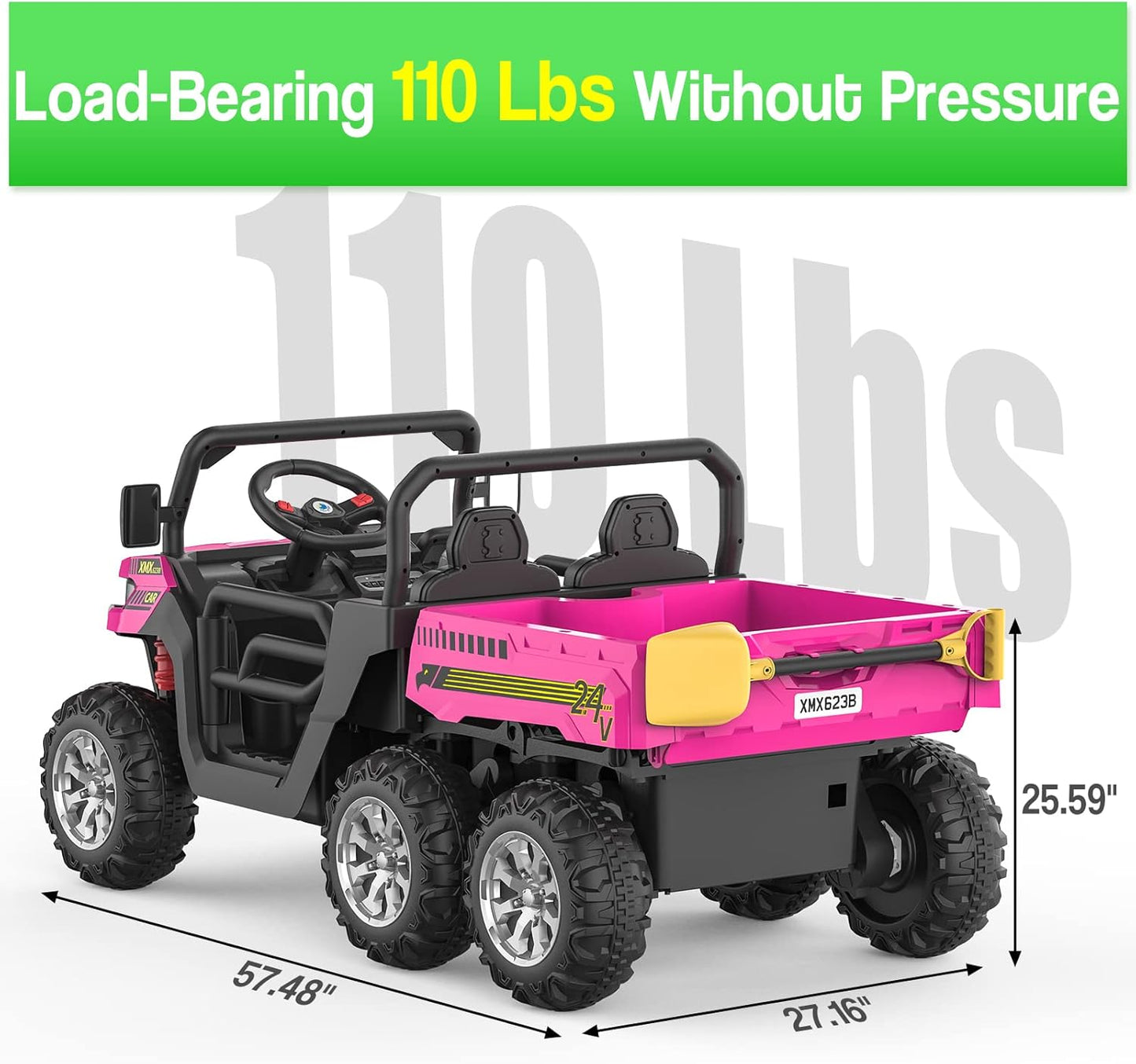 Garvee 24V Ride On Dump Truck for Kids, 4 x 75W Motors