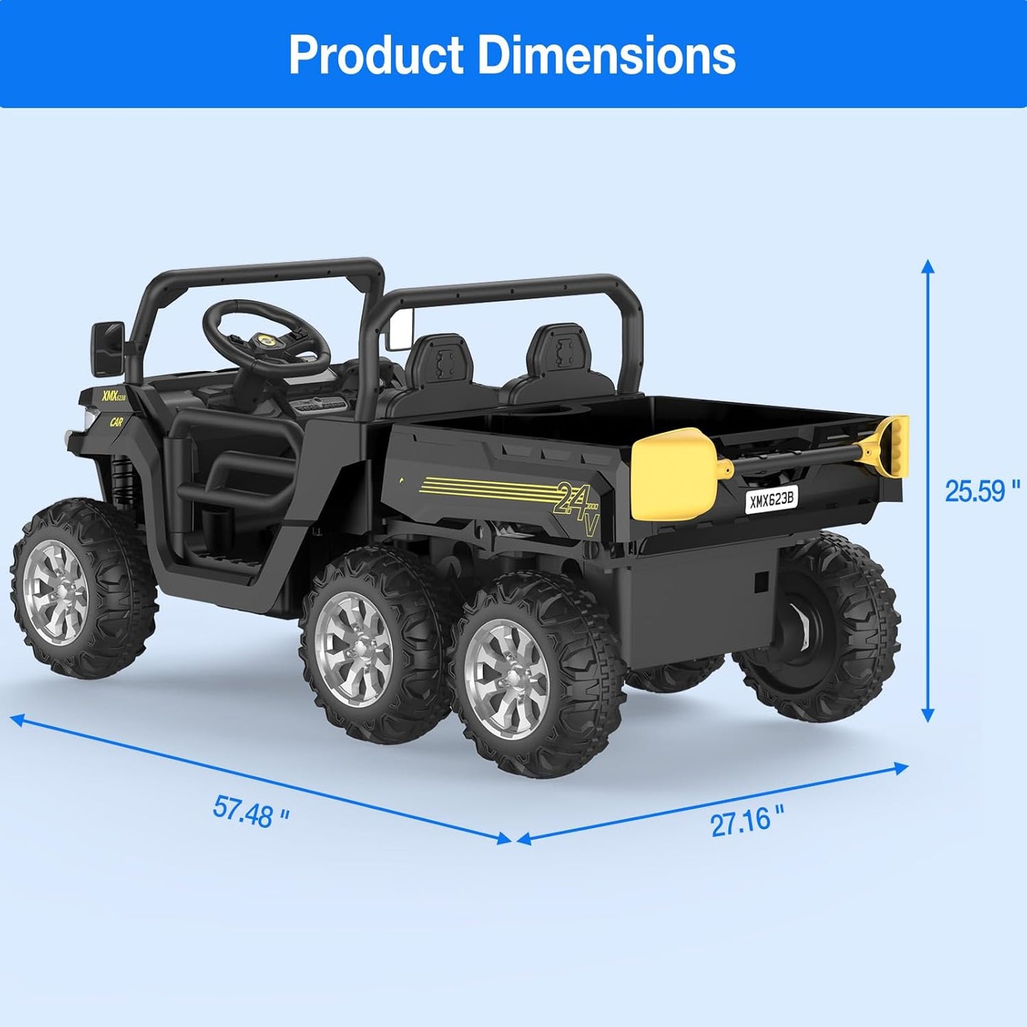 Garvee 24V Ride On Dump Truck for Kids, 4 x 75W Motors
