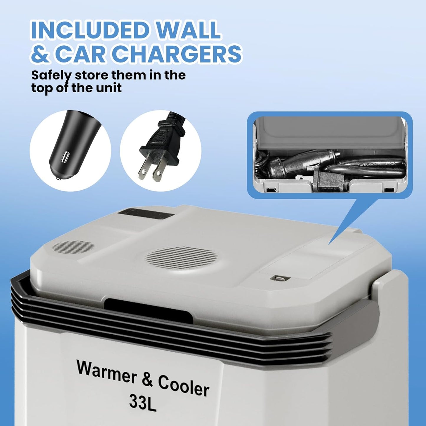 Riedhoff Car Refrigerator, Cooler & Warmer 35 Quart/33 L, 12V/110V AC Plug in