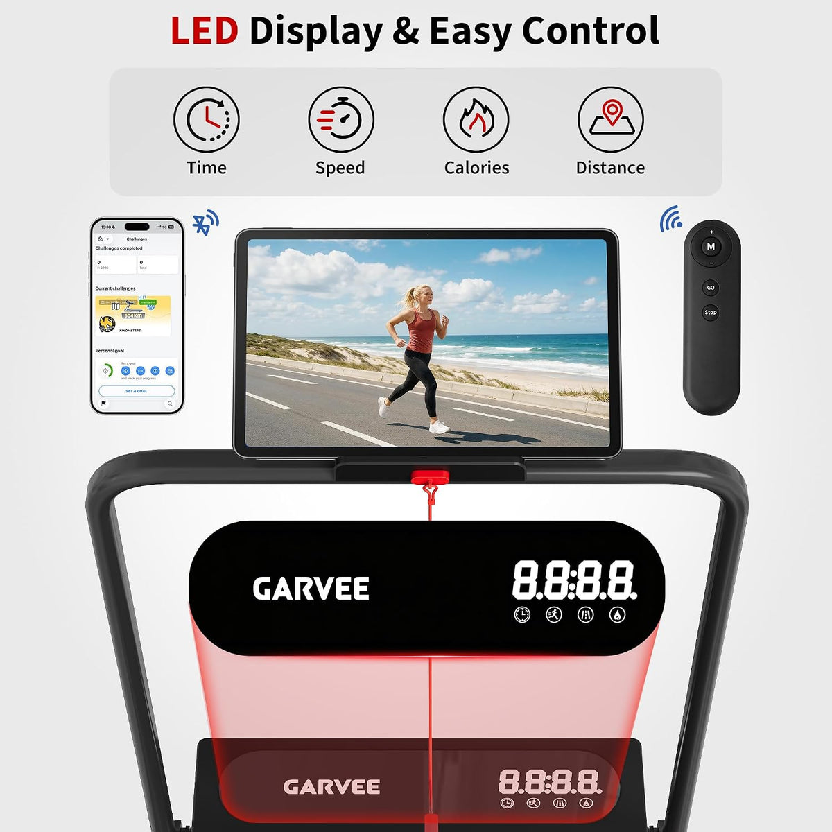 Riedhoff Folding Walking Pad Treadmill for Home, 3.0 HP Under Desk Treadmill with Smart APP