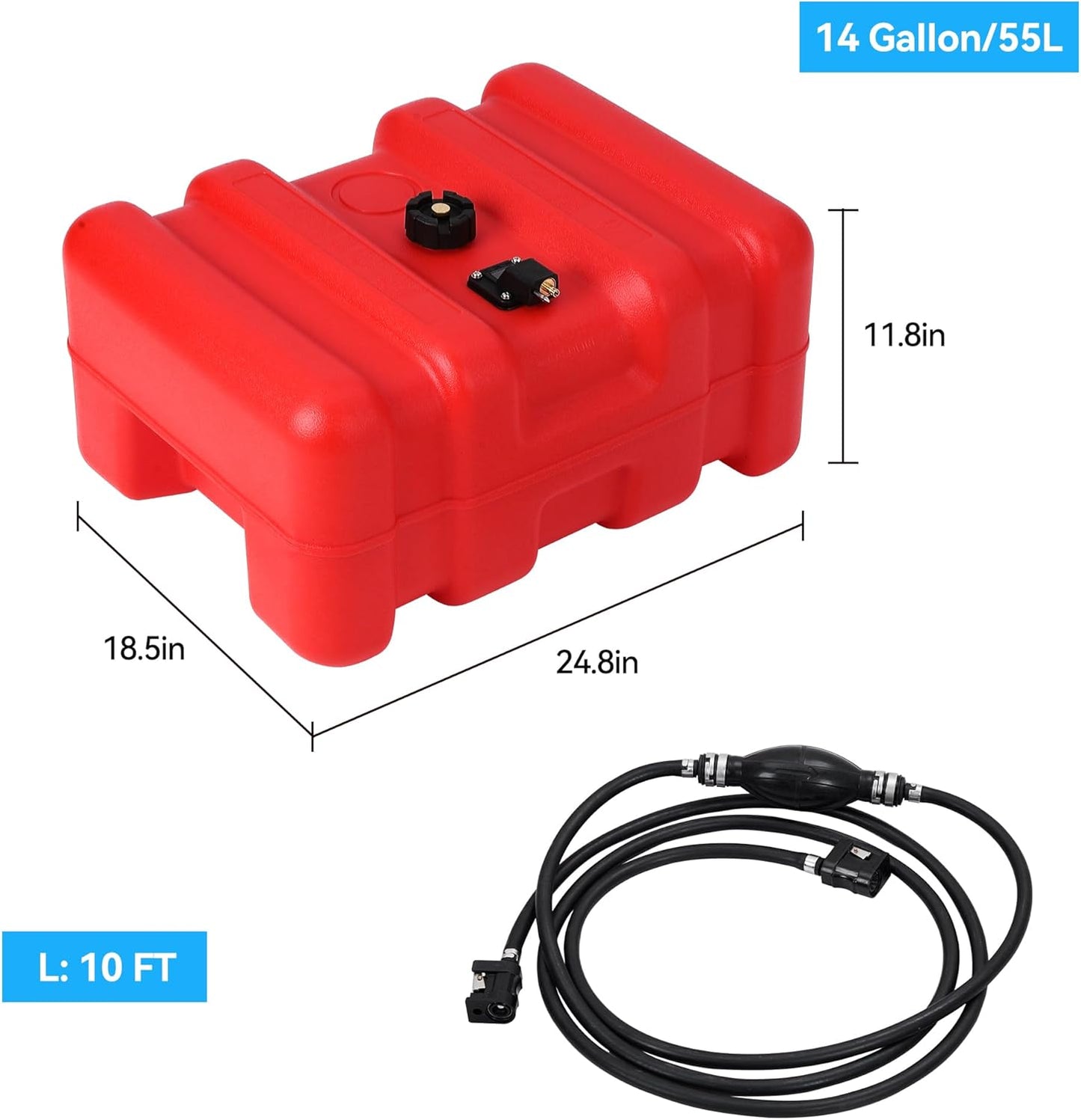 Riedhoff Marine Tank, with Line and Hand Pump, Red